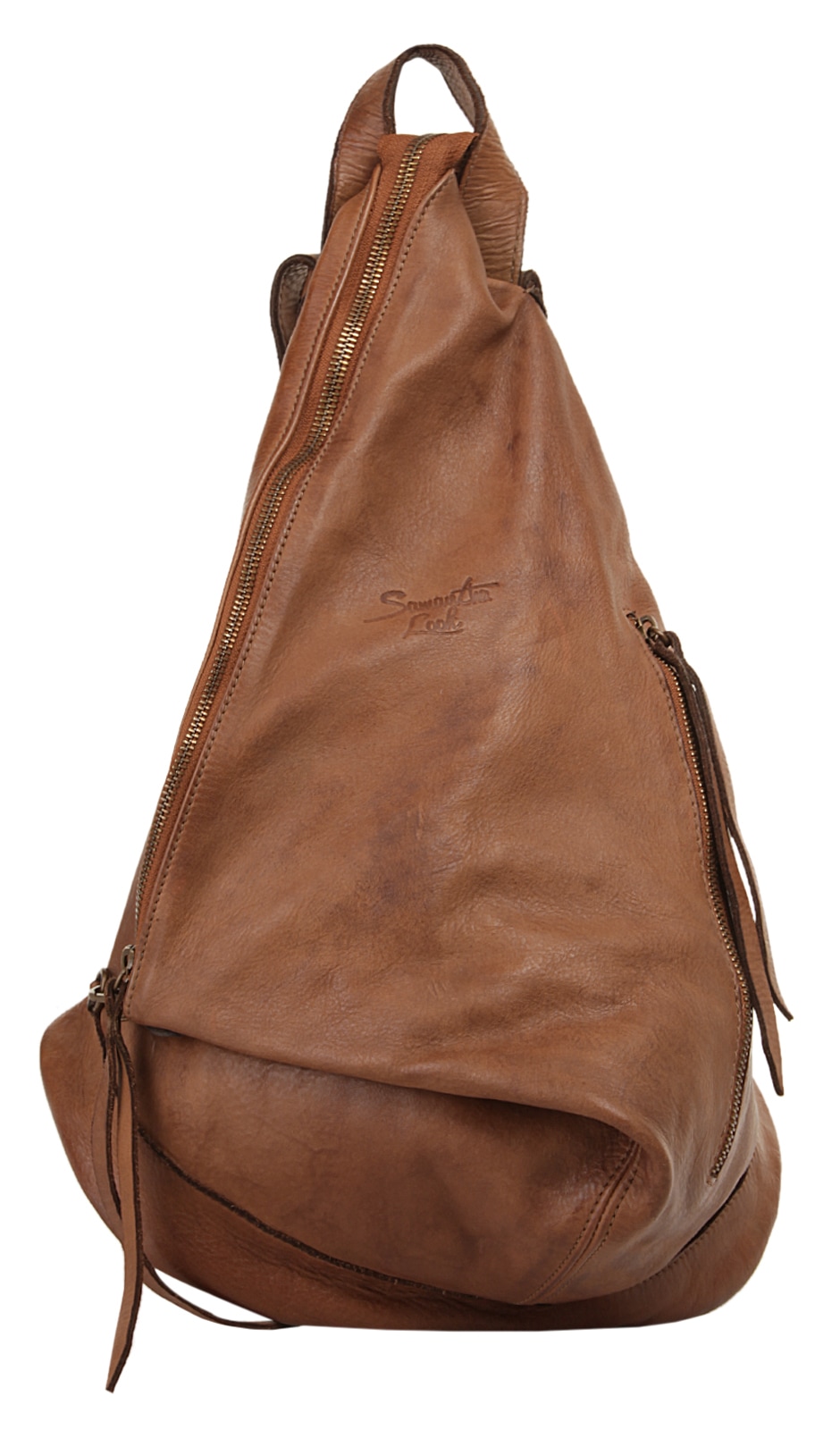 Cityrucksack, echt Leder, Made in Italy