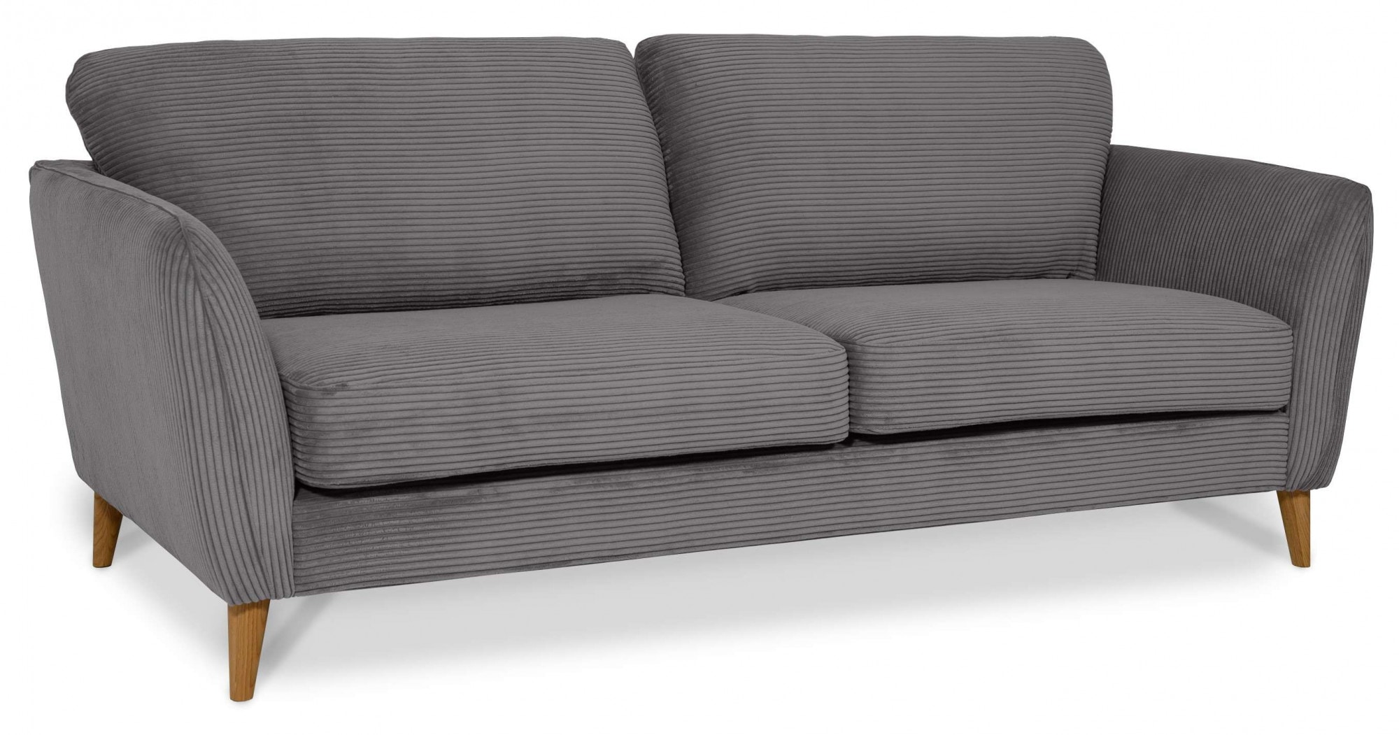 Home affaire 3-places »MARSEILLE 3er Sofa 206 cm, Cord, Flachgewebe, Struktur, Webstoff« Massivholzbeine Eiche, Landhausstil, Wellenunterfederung