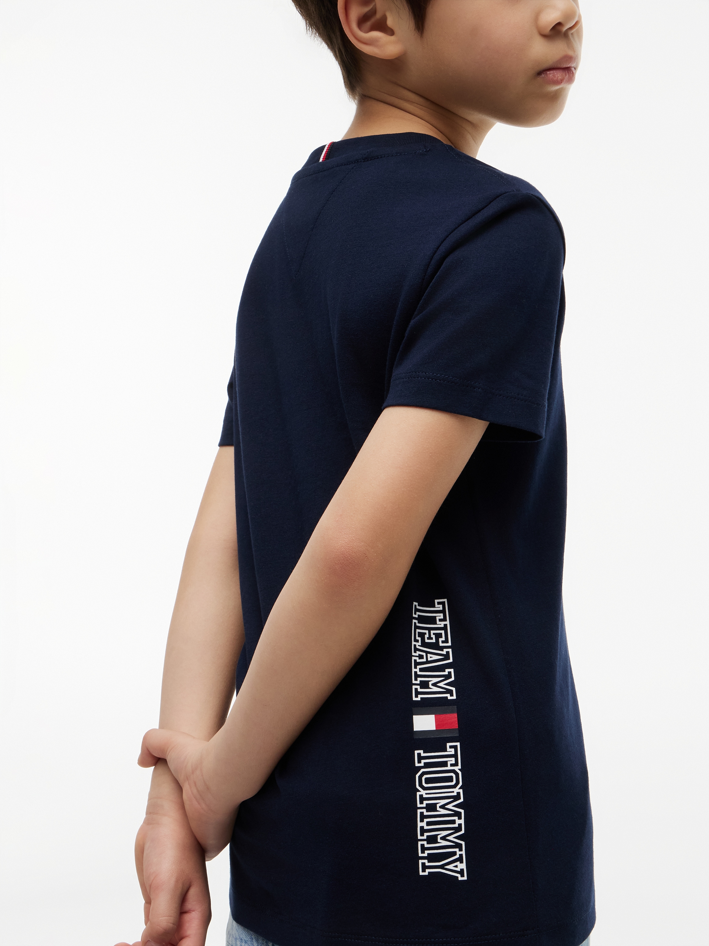 Tommy Hilfiger T-shirt encolure ronde, coupe régulière, enfants jusqu'à 16 ans, coton pur