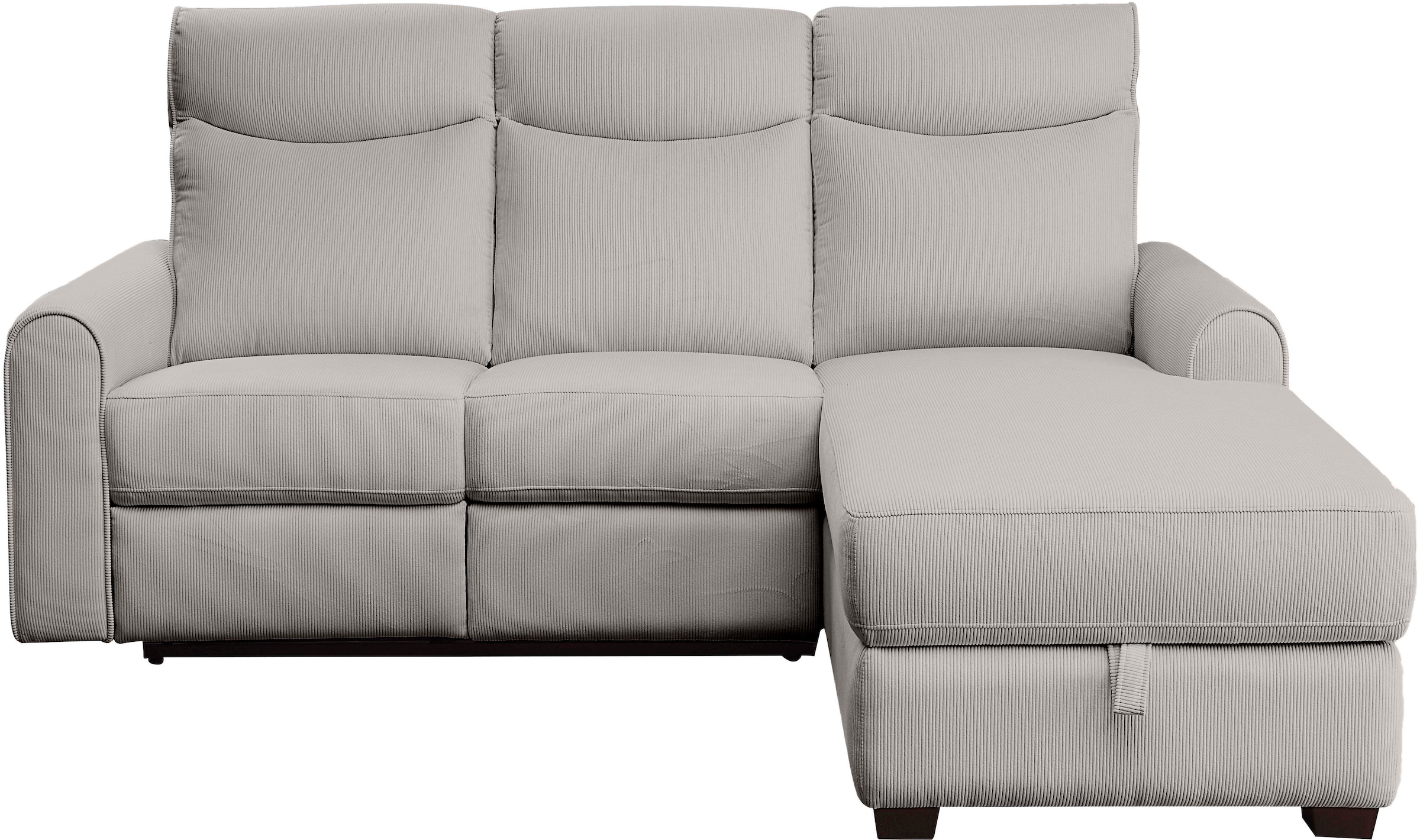 ATLANTIC home collection Ecksofa »Gero L-Form«, mit Relaxfunktion und Stauraum, mit Cord-Bezug