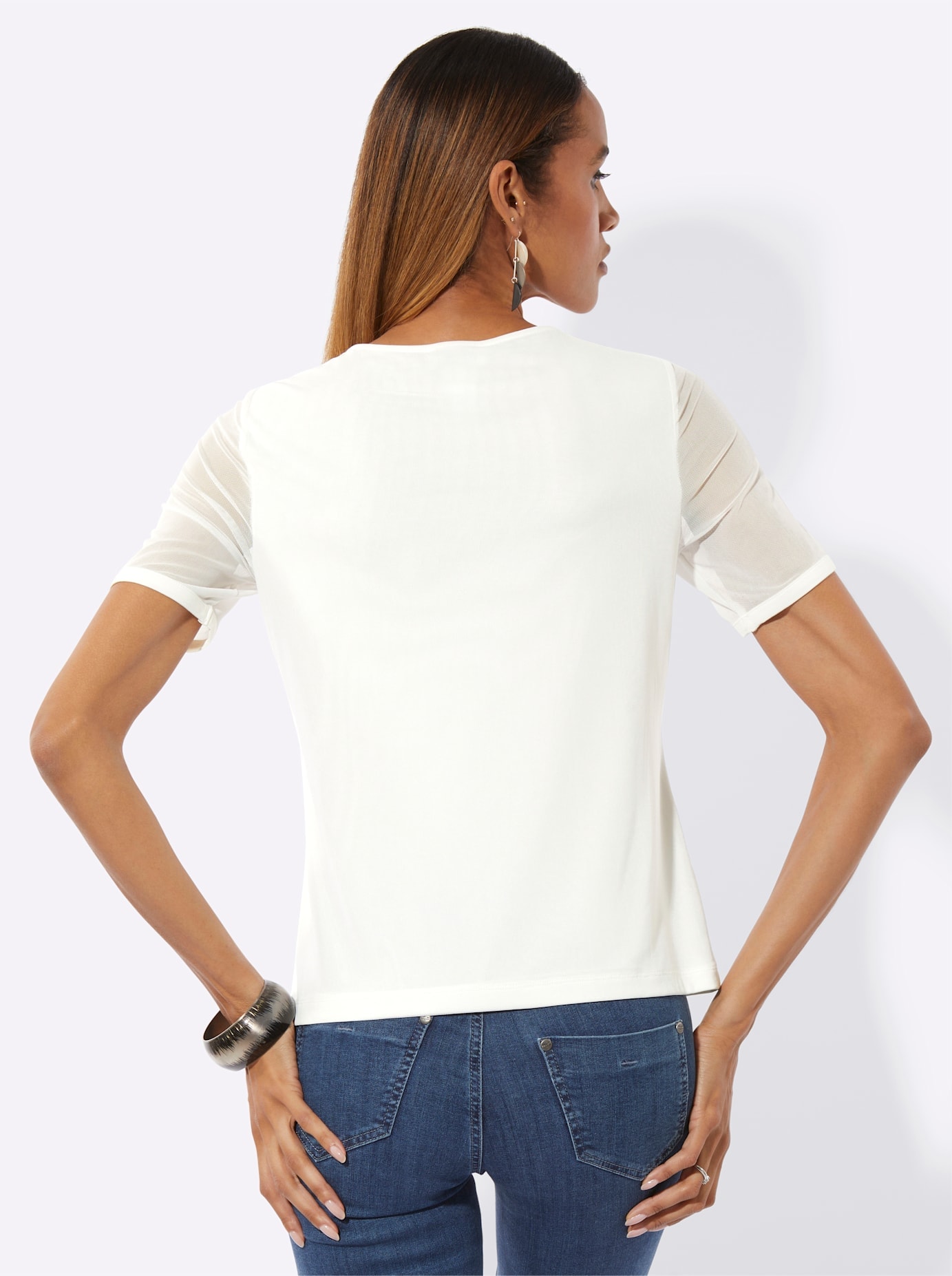 creation L Kurzarmshirt »Mesh-Shirt« 1 tlg.