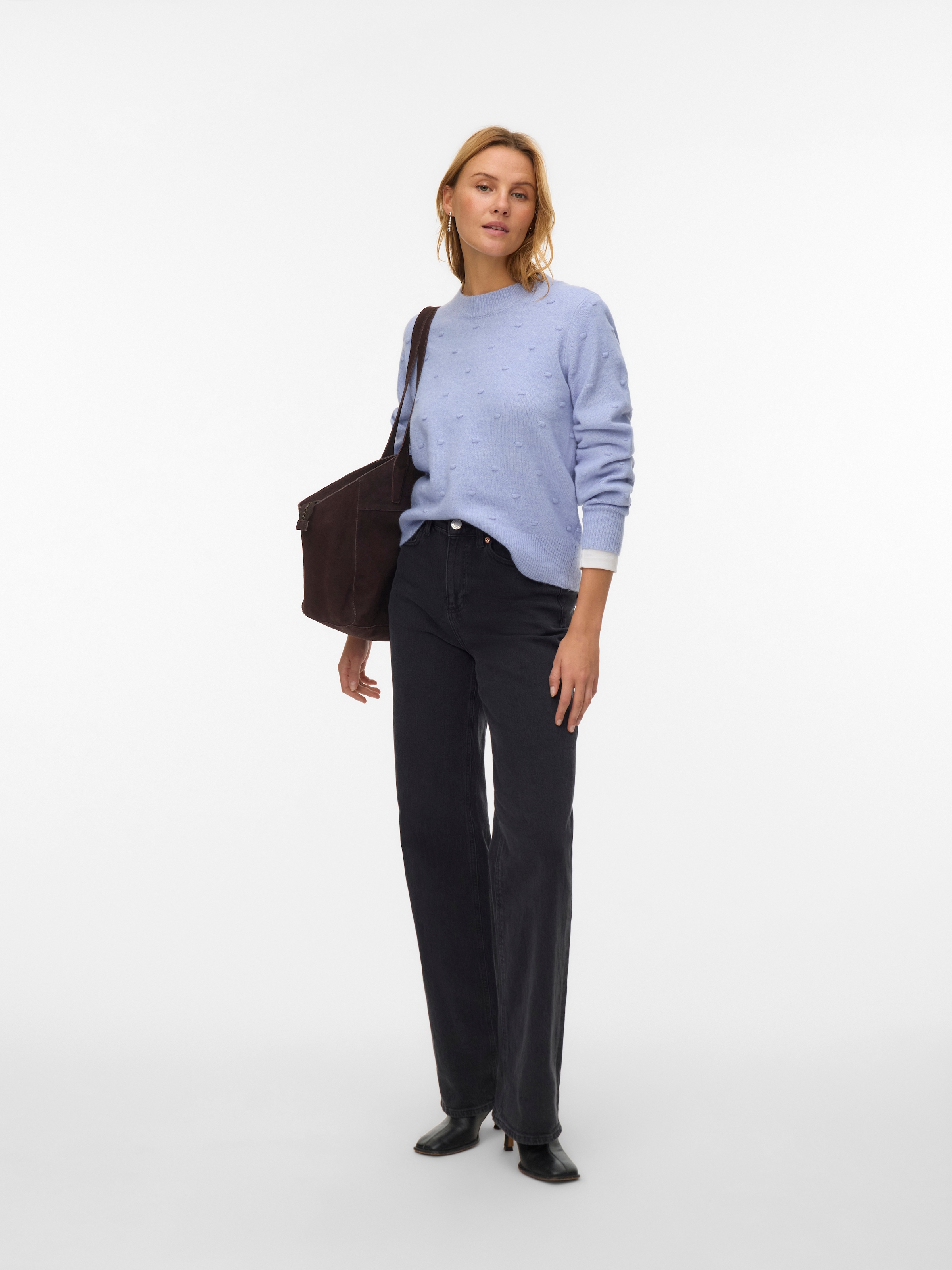 Vero Moda Pull à col rond »VMFRANCESCA LS O-NECK PULLOVER BOO«