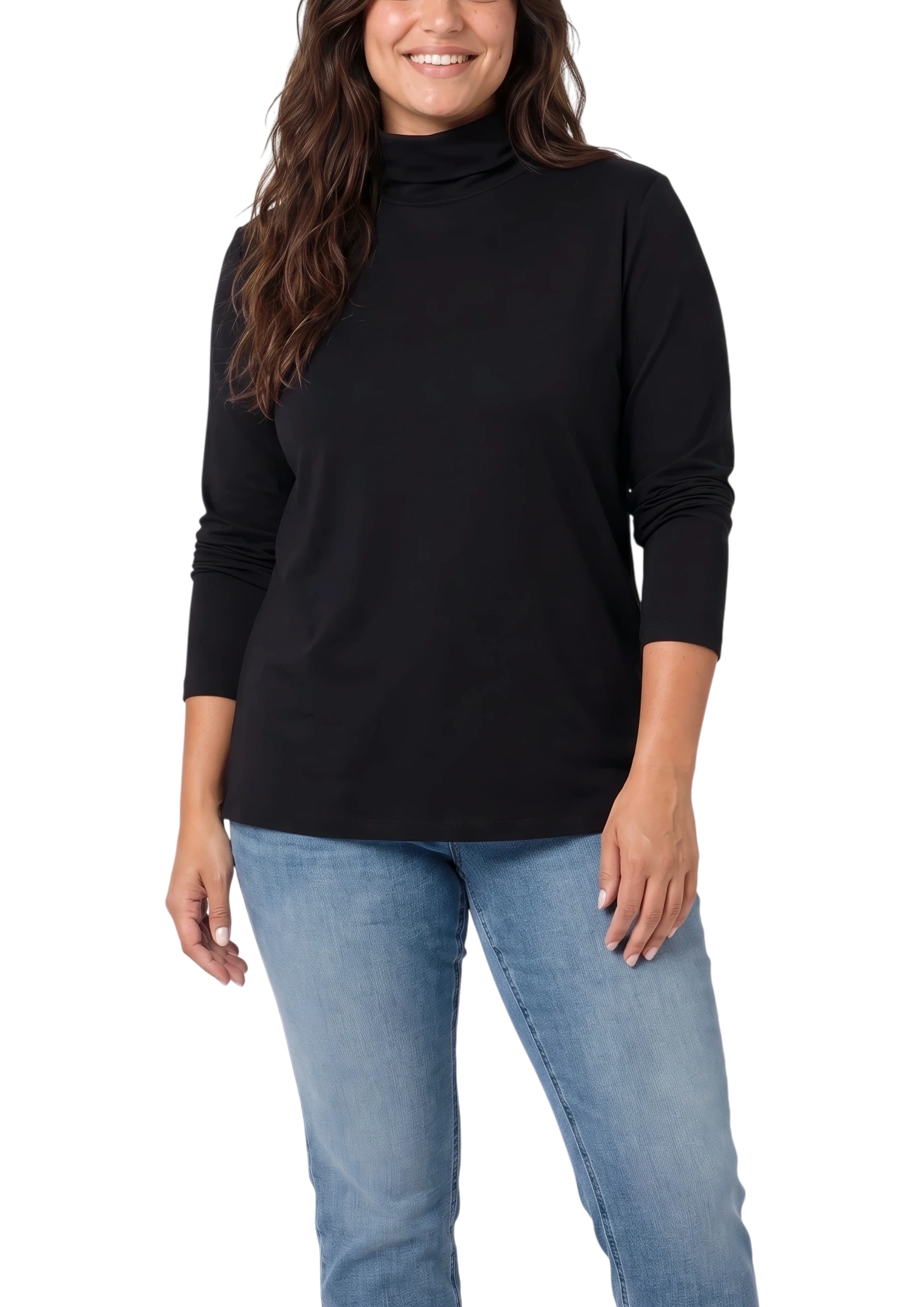 Image of s.Oliver CURVE Rollkragenshirt Langarm / unifarben / Grosse Grössen