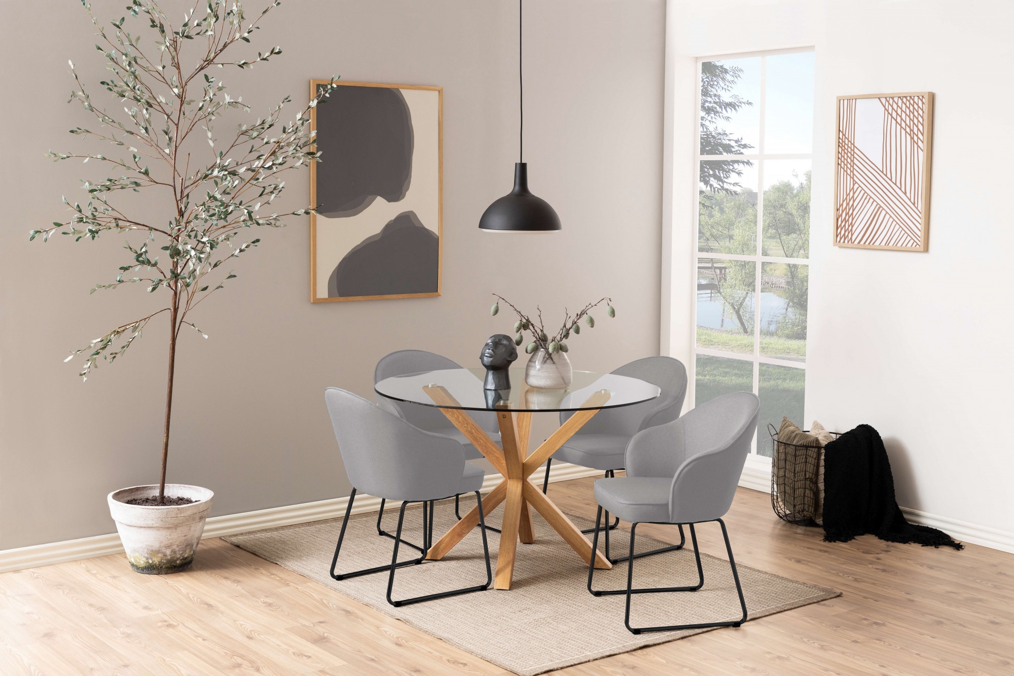 ACTONA GROUP Esstisch »Heaven, runde Tischplatte aus Keramik o. Glas & belastbar bis 100 kg« Esstisch, OTTOs Choice,  Gehärtetem Klarglas, Robustes Gestell, Platz für Familie & Freunde