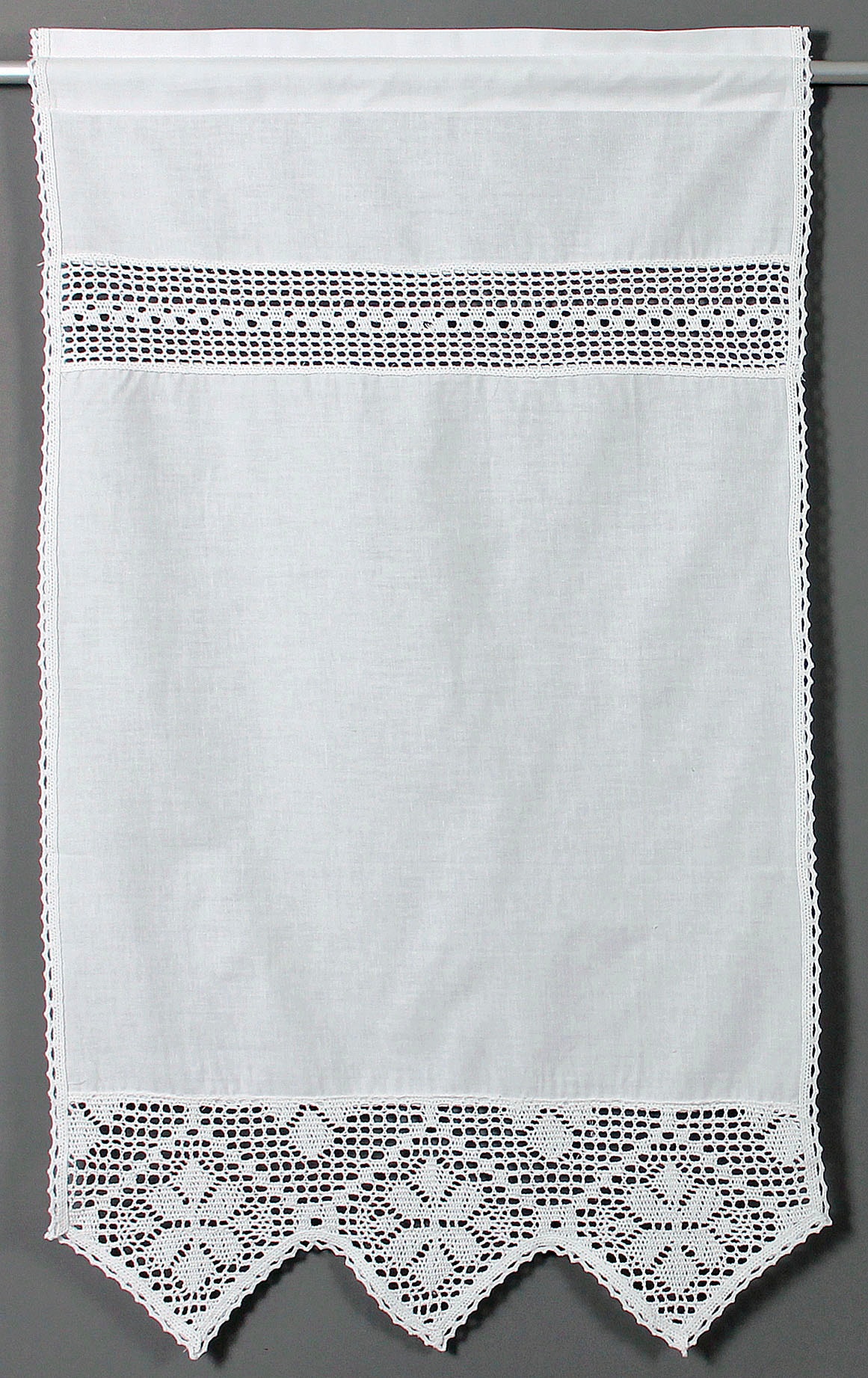 HOSSNER - ART OF HOME DECO Scheibengardine »Bärental« Stangendurchzug 1 Stk. tlg. maschinell gefertigte Häkelspitze