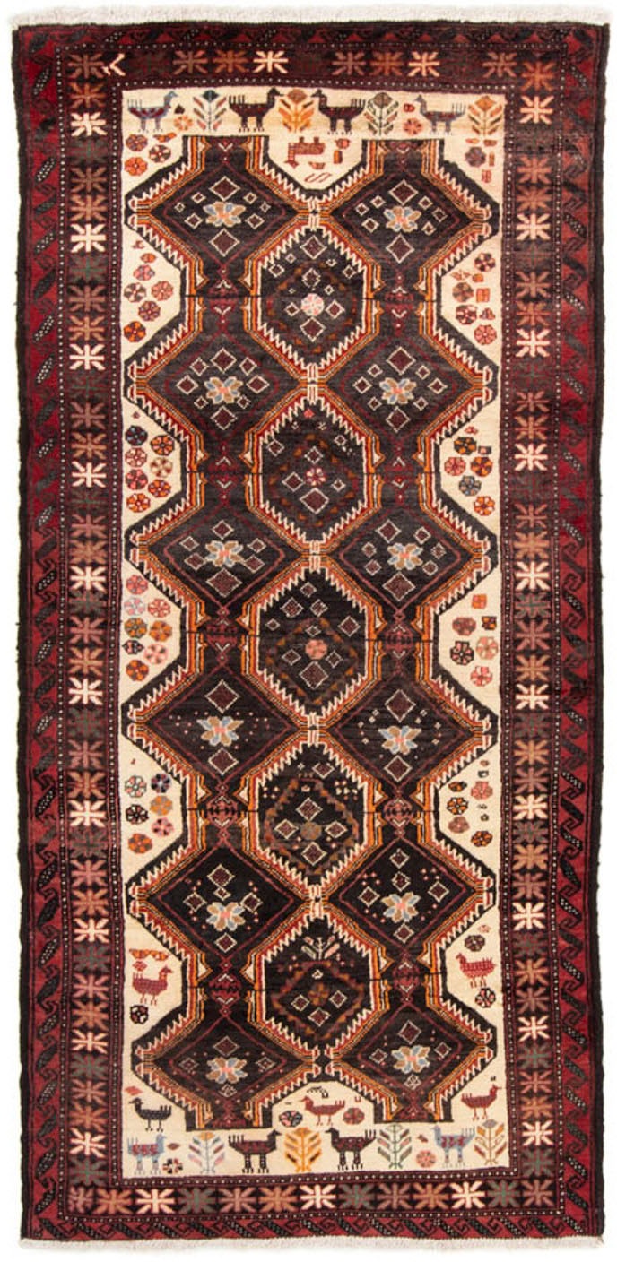 Image of morgenland Hochflor-Läufer »Belutsch Figurativ Beige 225 x 104 cm«, rechteckig, 0,8 mm Höhe, Handgeknüpft bei Ackermann Versand Schweiz