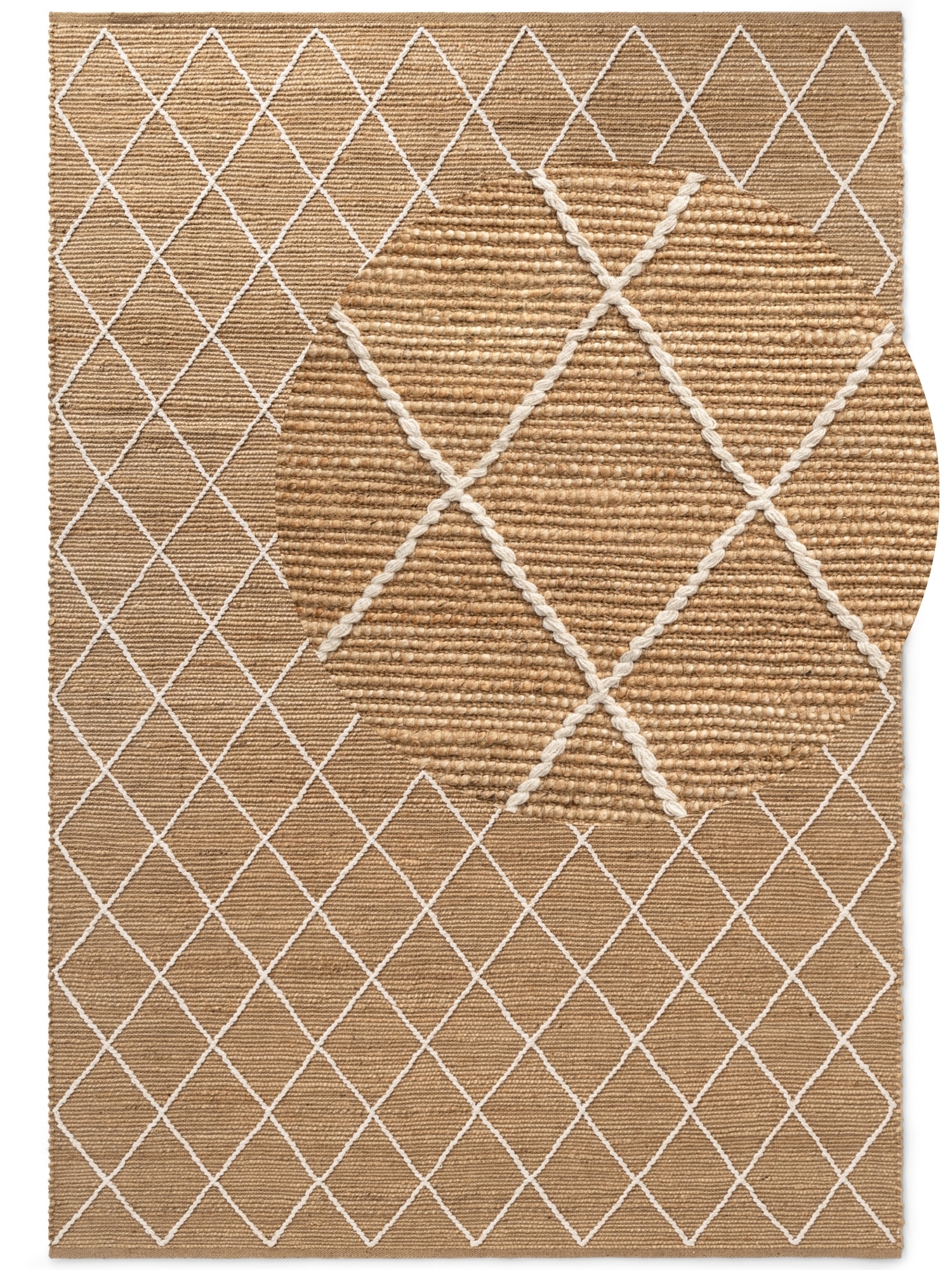 HANSE Home Teppich »Kunu  Juteteppich« rechteckig 10 mm Höhe Naturfasern, Jute mit Baumwolle, Wohnzimmer, Diele, Flur, Boho, Skandi