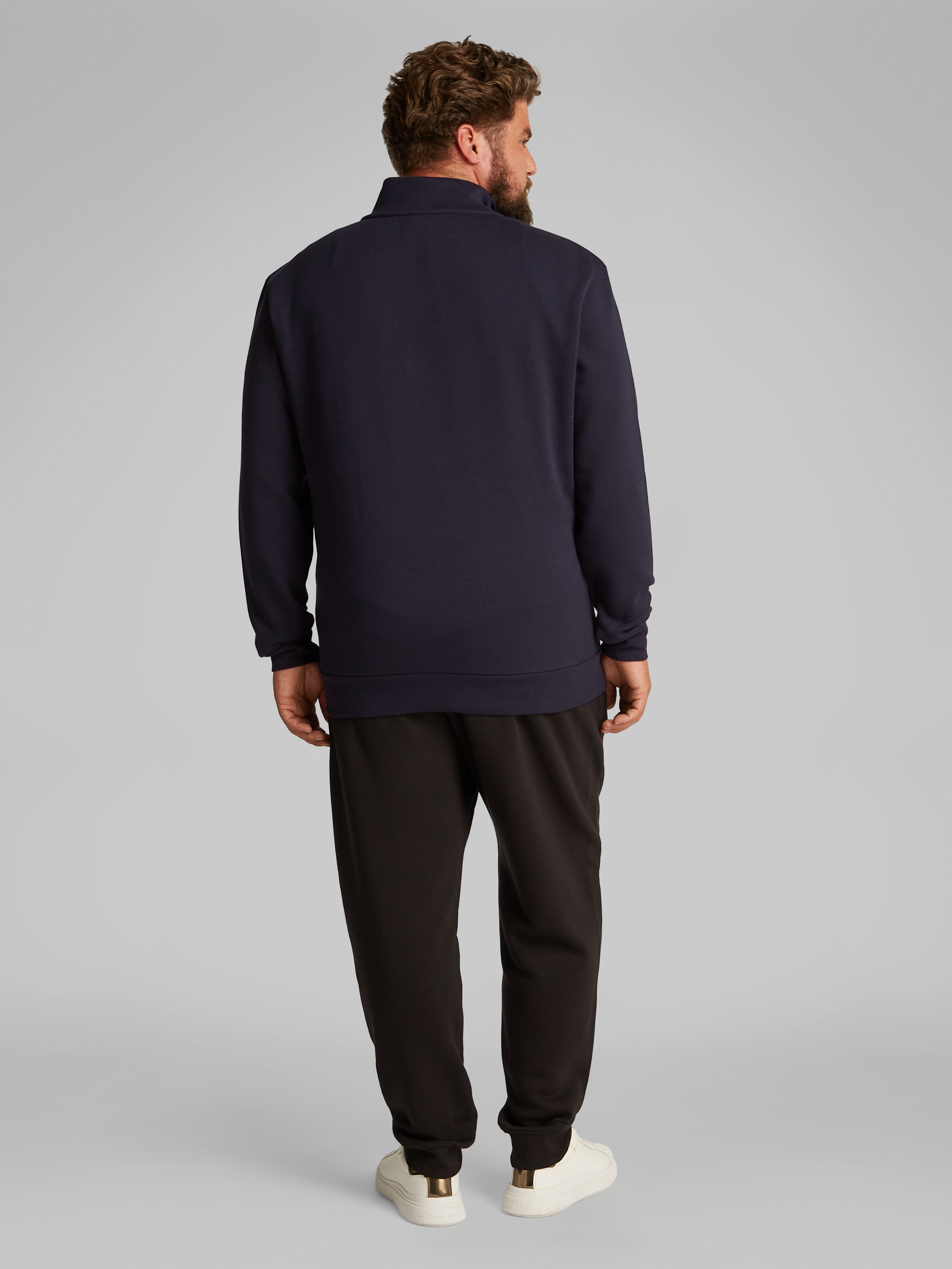 Calvin Klein Big&Tall Sweatshirt »BT_NY CHEST BOX LOGO Q-ZIP«, in Grossen Grössen mit Logoprint