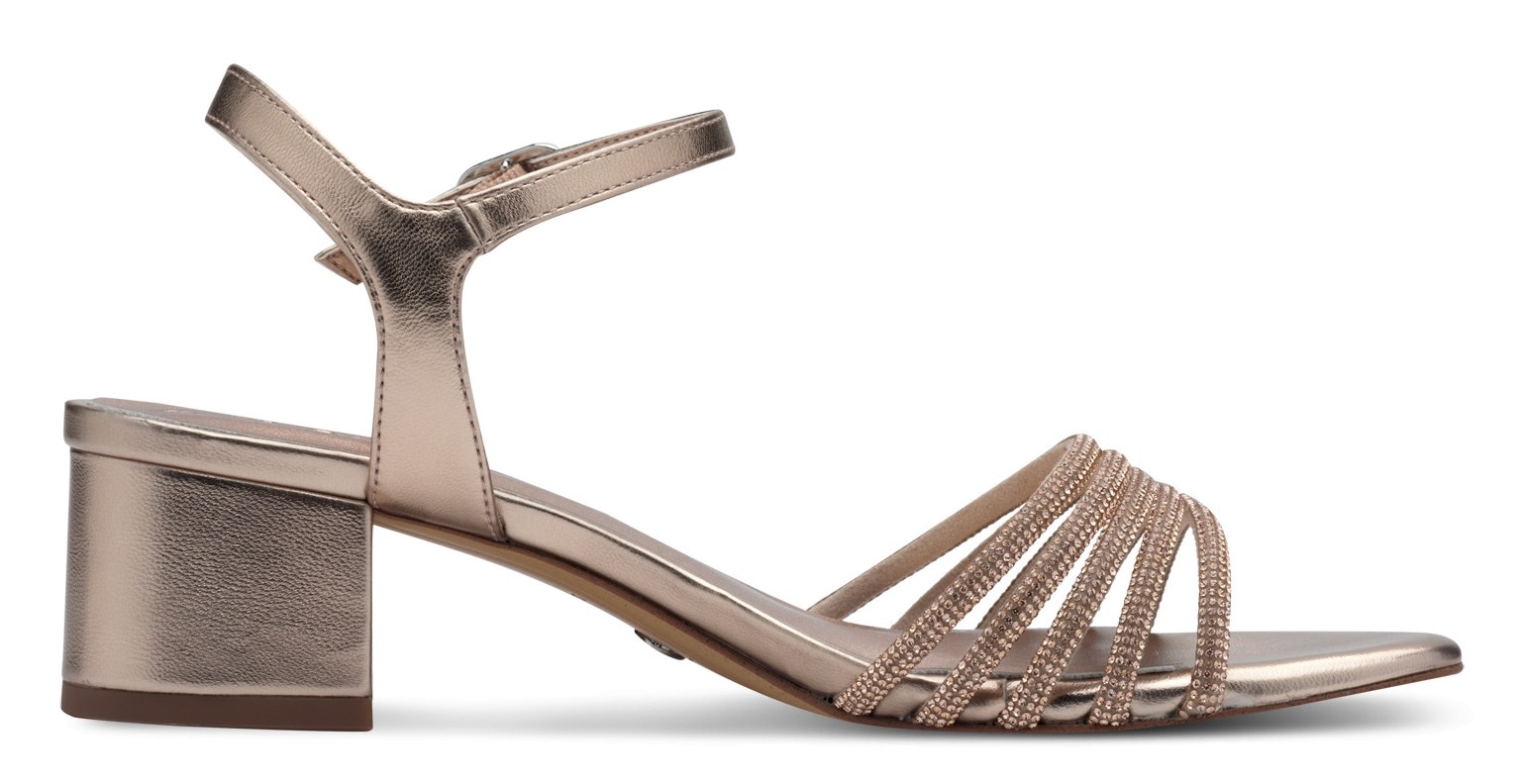 Tamaris Sandales  , Blockabsatz, Festtagsschuh, Abendschuh mit funkelnden Schmucksteinen