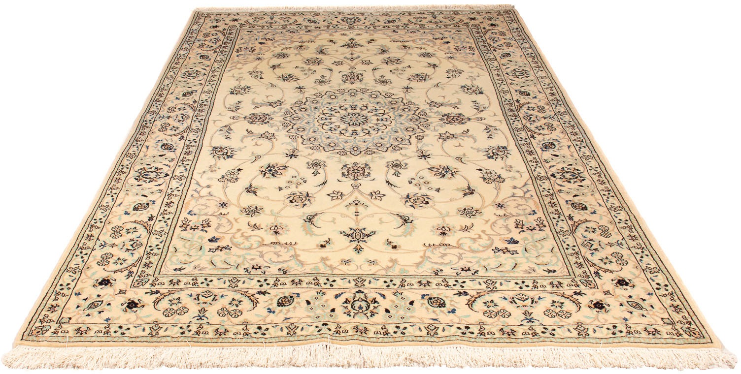 Image of morgenland Orientteppich »Perser - Nain - Royal - 251 x 164 cm - beige«, rechteckig, 10 mm Höhe, Wohnzimmer, Handgeknüpft, Einzelstück mit Zertifikat bei Ackermann Versand Schweiz