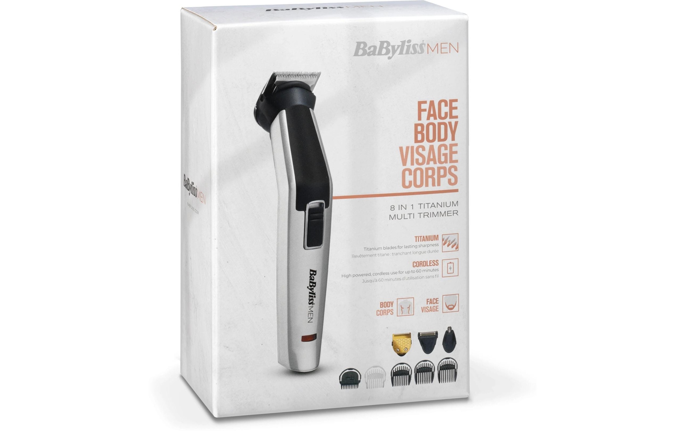Image of BaByliss Multifunktionstrimmer "MT726E MEN" 8 Aufsätze 8in1 Titanium Multigrooming Set für Gesicht&Körper