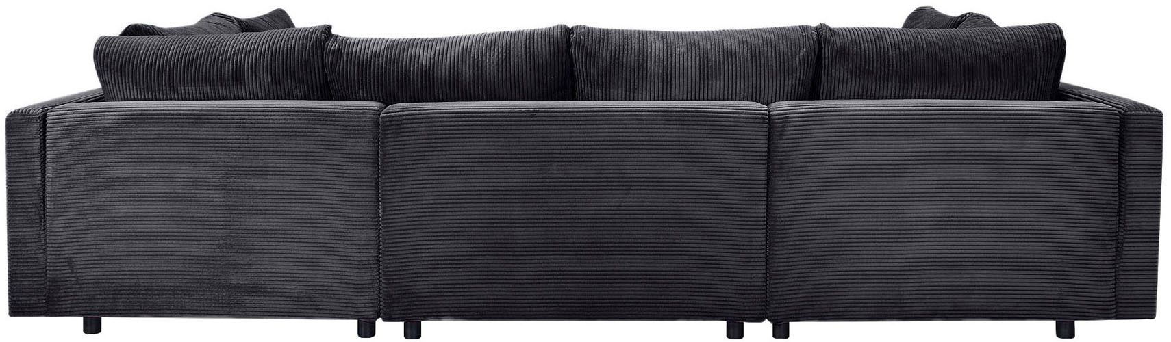 Home affaire Wohnlandschaft »Toni U-Form mit Armlehne«, inkl. Hocker und Zierkissen in abgesetzter Farbe, mit Bonnelfederkern