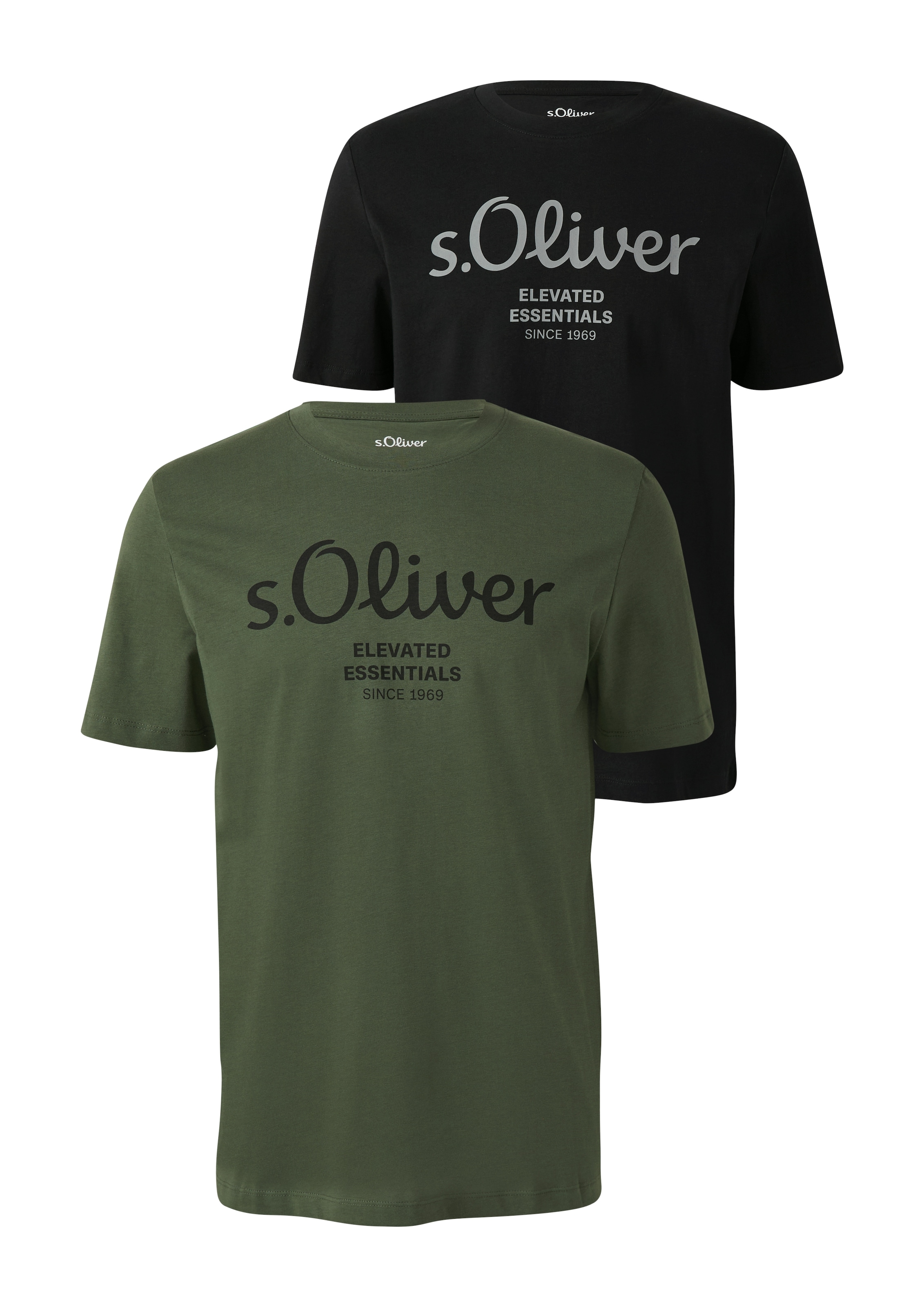 Image of s.Oliver T-Shirt 2 Stk. mit grossen Logo-Print, im 2er Pack