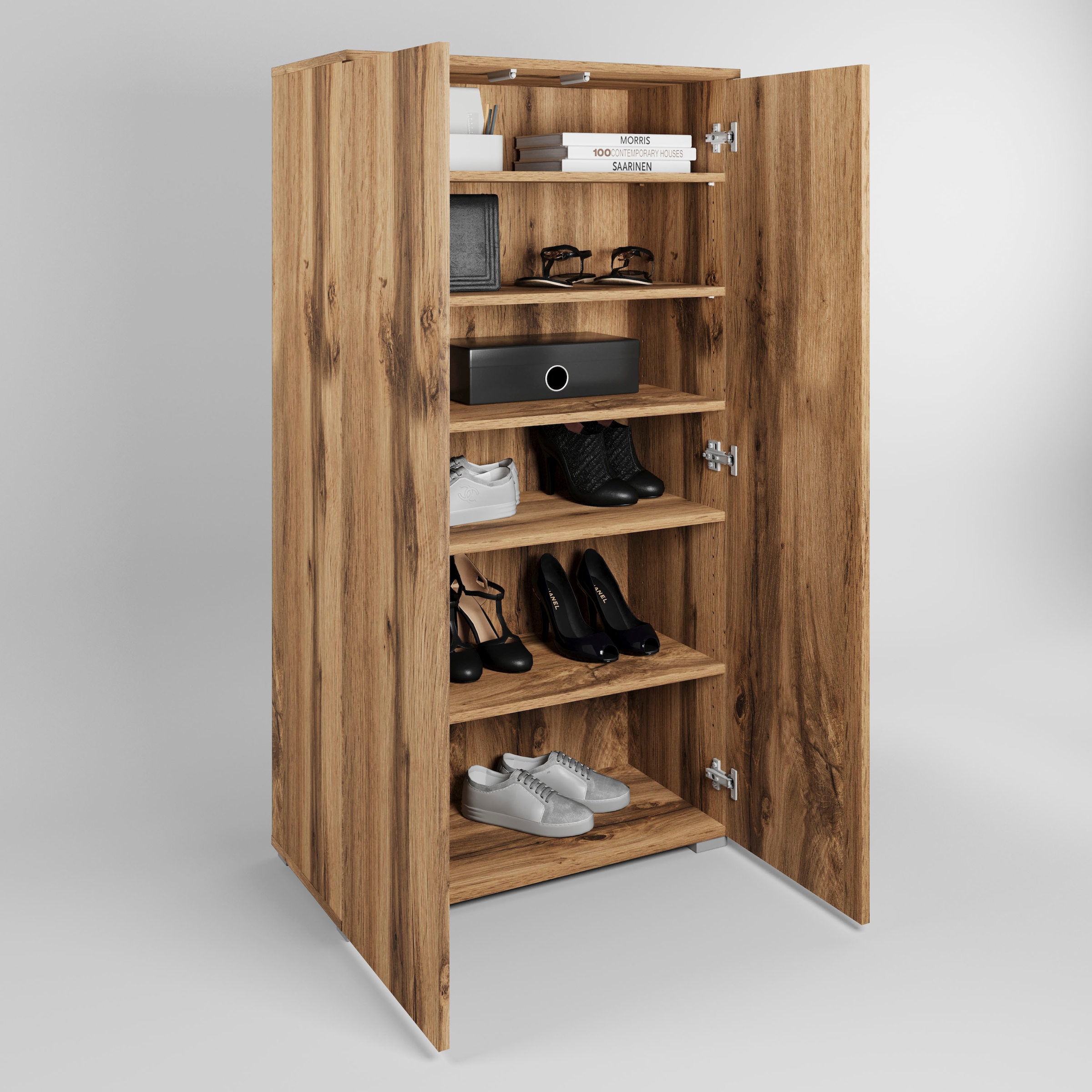GOODproduct Schuhschrank »Paris« grifflose Schuhregal Breite 70cm, mit 6 geräumigen Fächern
