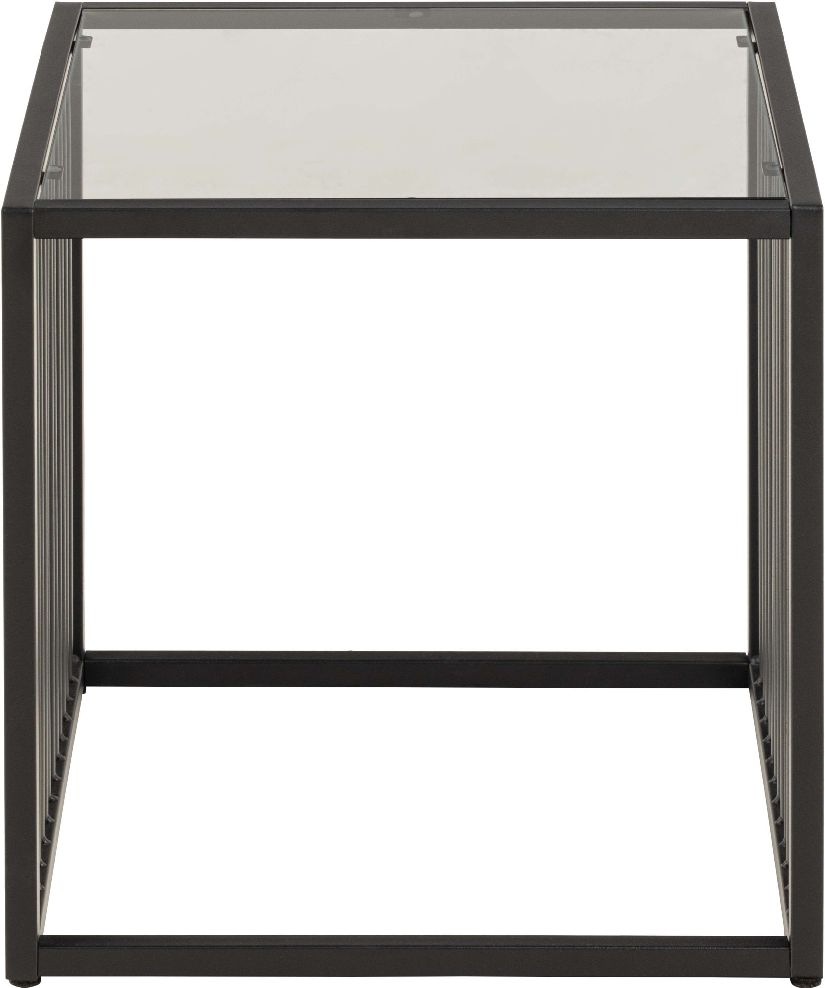 ACTONA GROUP »Strington, robuster Ecktisch im skandinavischem Design, robust« Ecktisch, Glas, pflegeleicht, vertikalen Metalllamellen, H: 63 cm