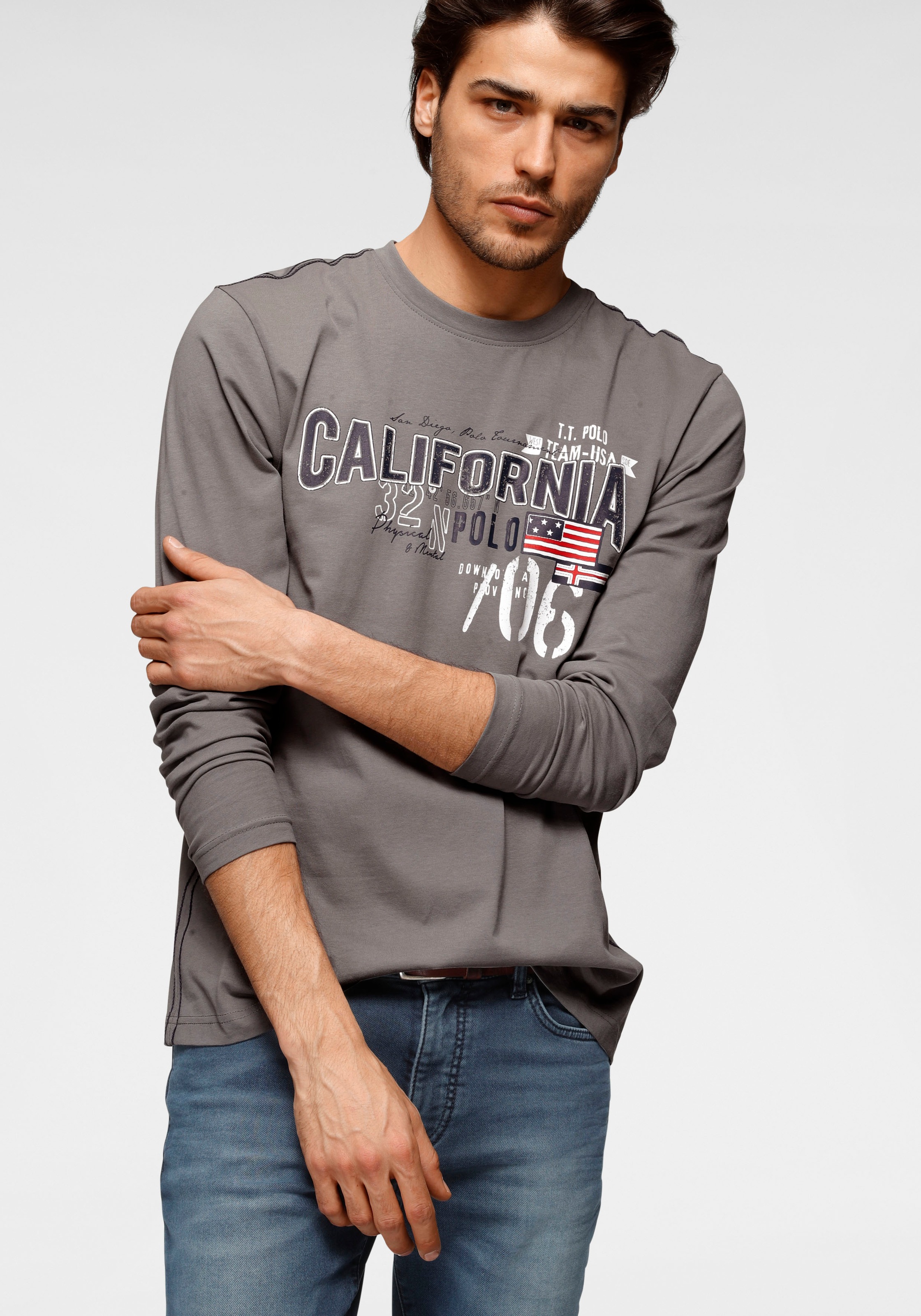 Image of TOM TAILOR Polo Team Langarmshirt, mit grossem Frontprint bei Ackermann Versand Schweiz