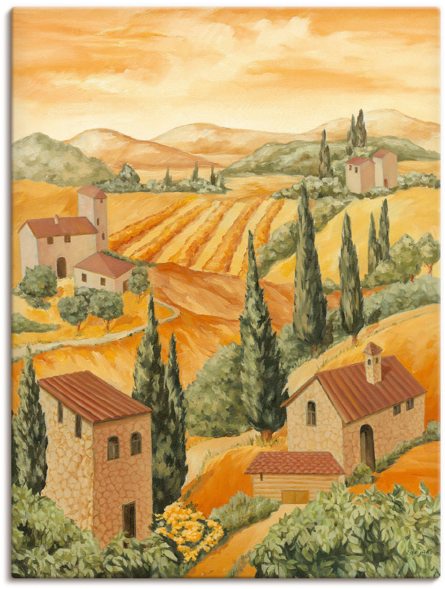 Image of Artland Leinwandbild "Italien Toscana" Europa 1 Stk. tlg. auf Holzrahmen gespannt