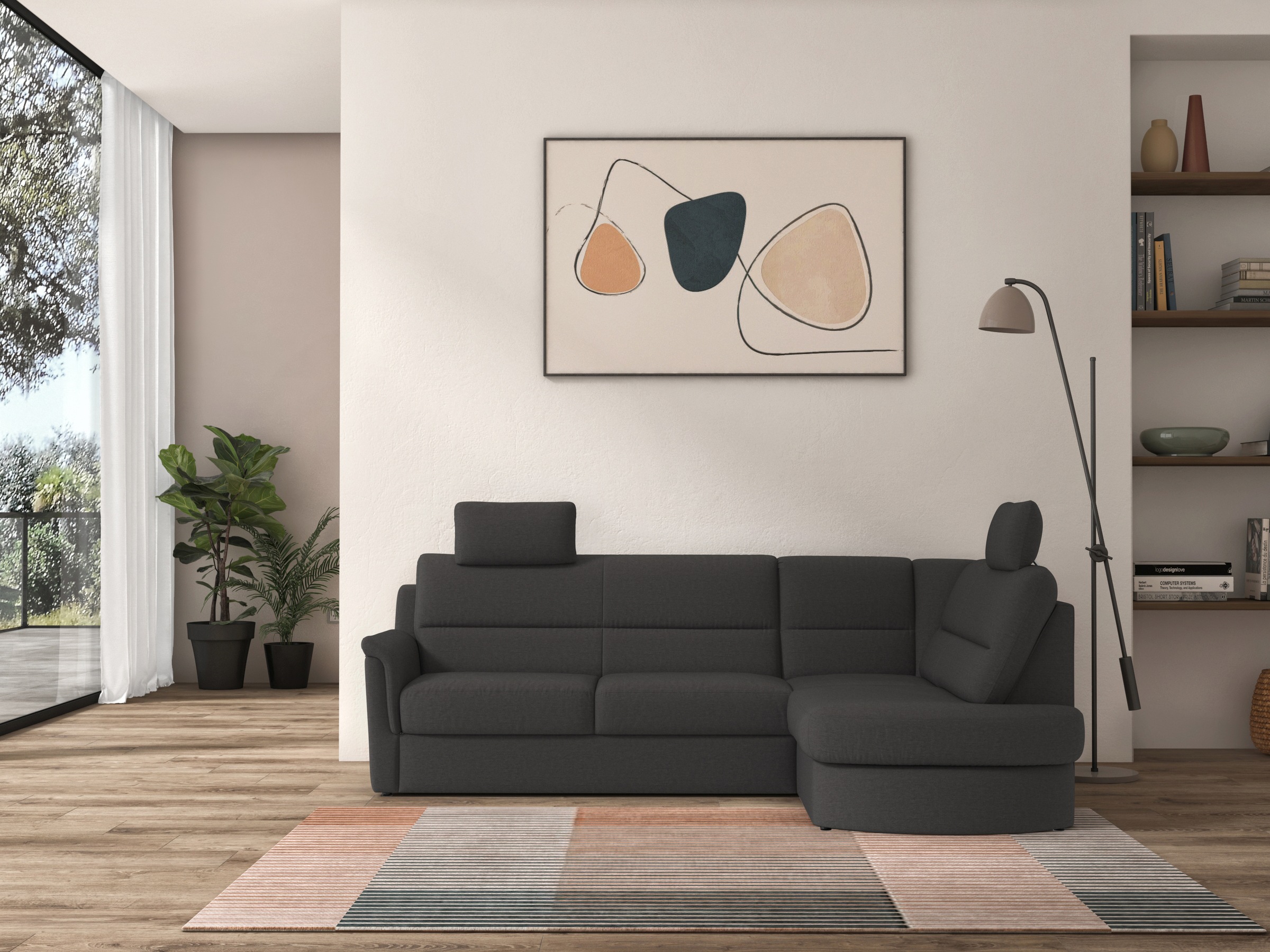 sit&more Ecksofa »Panini L-Form« wahlweise mit Vorziehsitz und Bettkasten