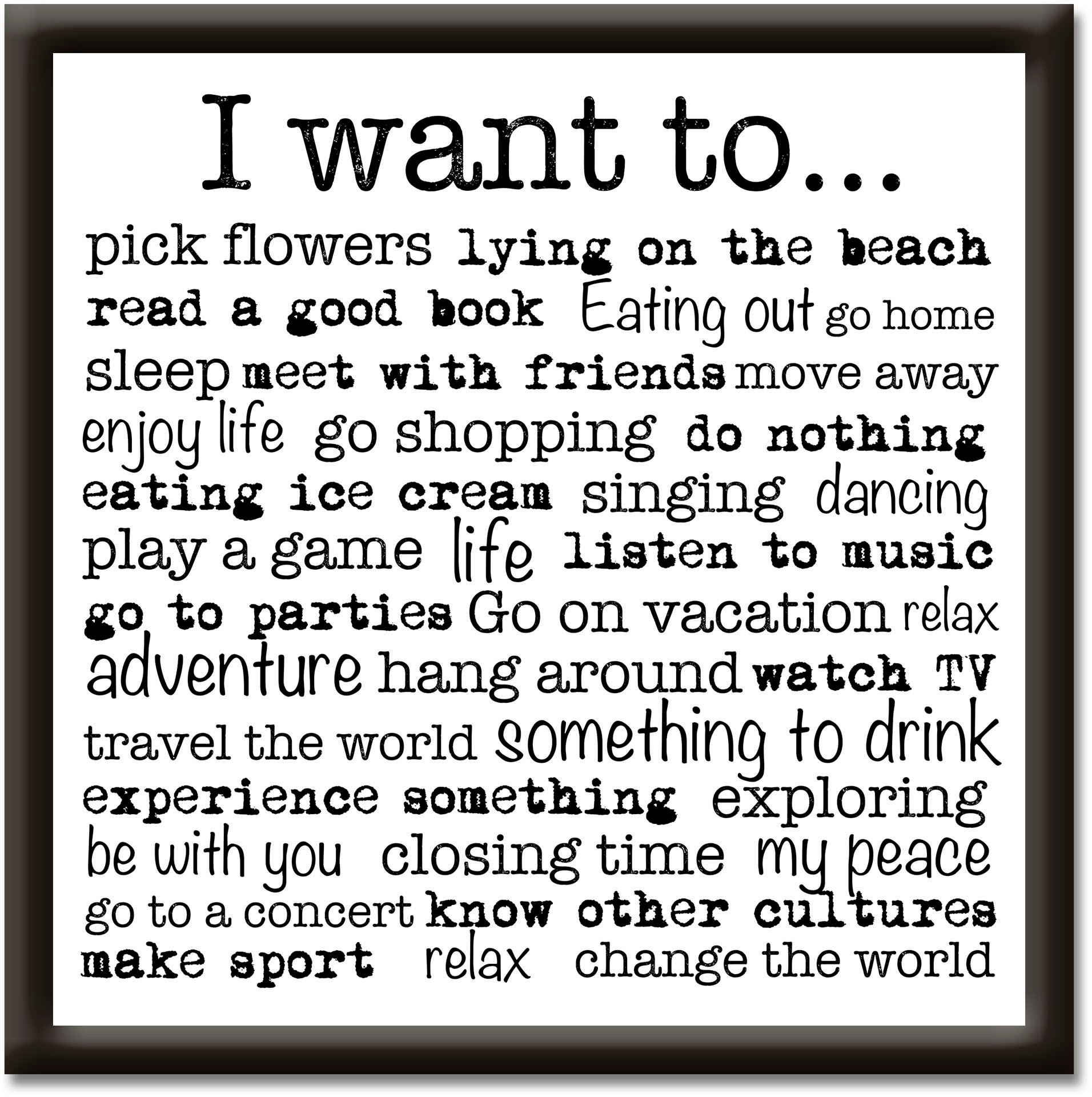 Image of Artland Wandbild »Ich möchte...«, Sprüche & Texte, (1 St.) bei Ackermann Versand Schweiz