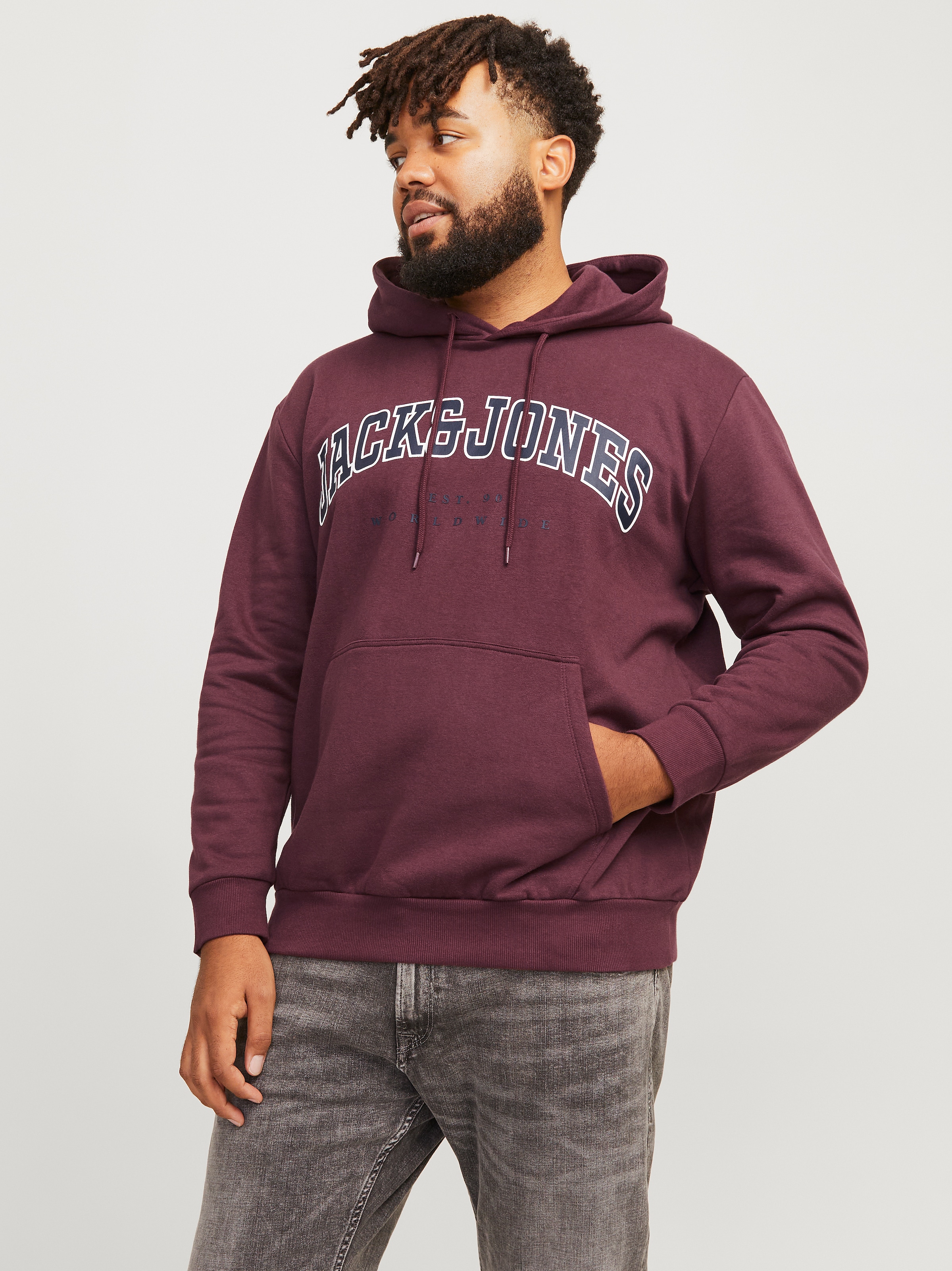 Jack & Jones PlusSize Hoodie »JJECALEB VARSITY SWEAT HOOD NOOS PLS«