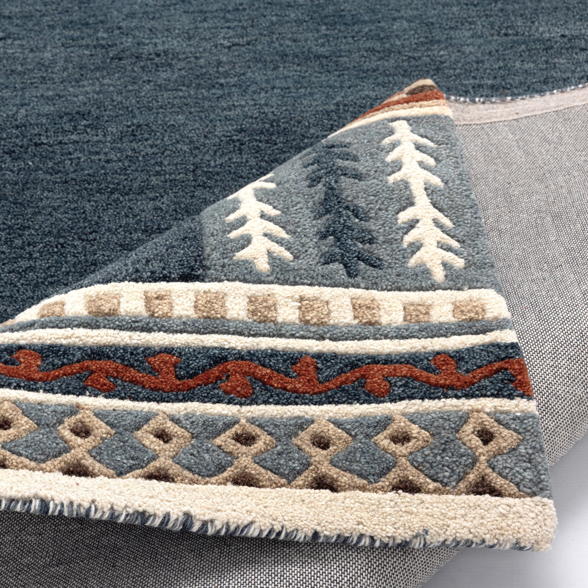 THEKO Tapis en laine »Nuno, reine Wolle,  Handgefertigt, mit Bordüre« Rectangulaire 14 mm Höhe handgetuftet, Wohnzimmer, Schlafzimmer, Esszimmer, auch als Läufer