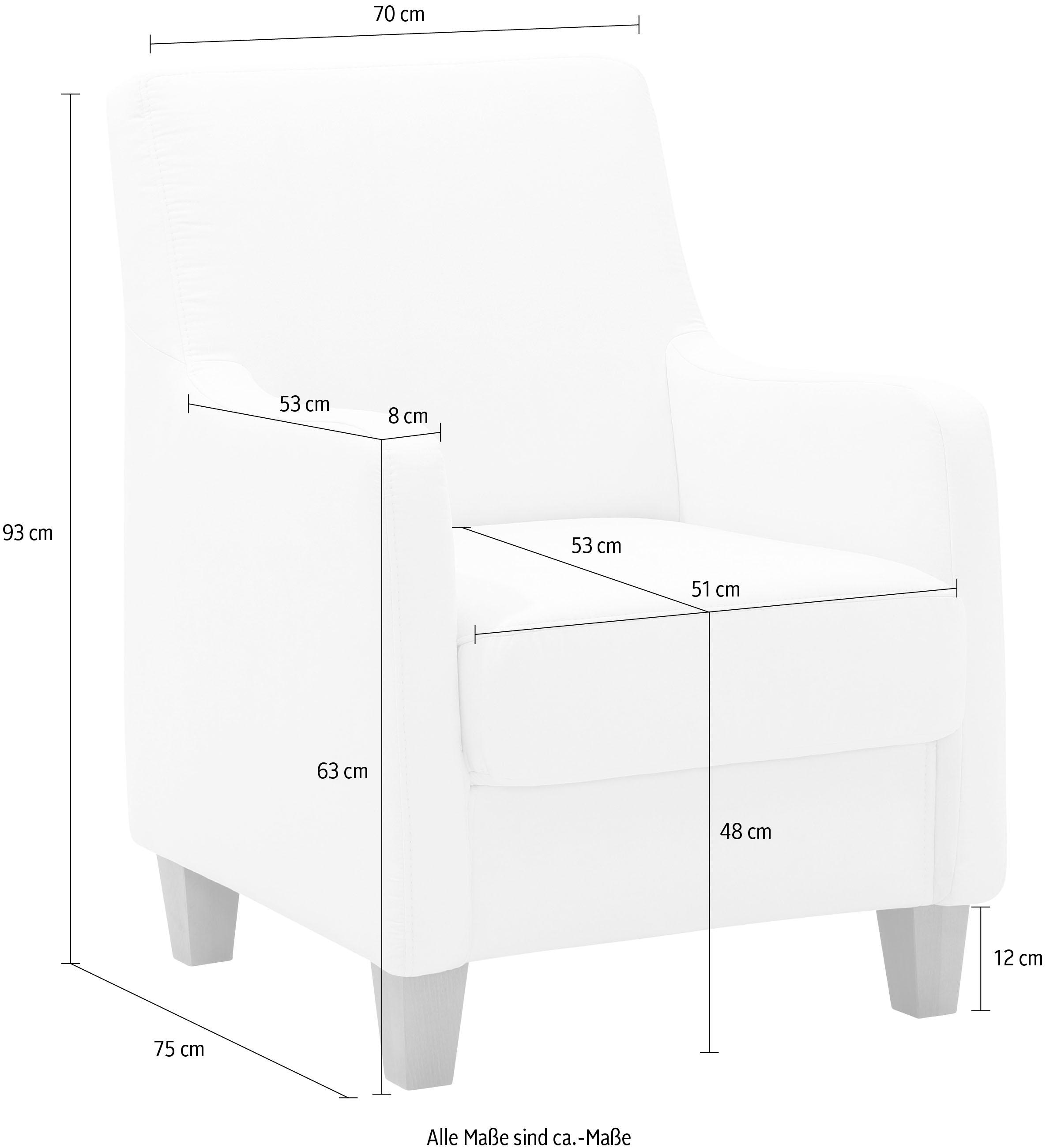 Home affaire Fauteuil »Palmera, B: 70 cm« mit Federkern