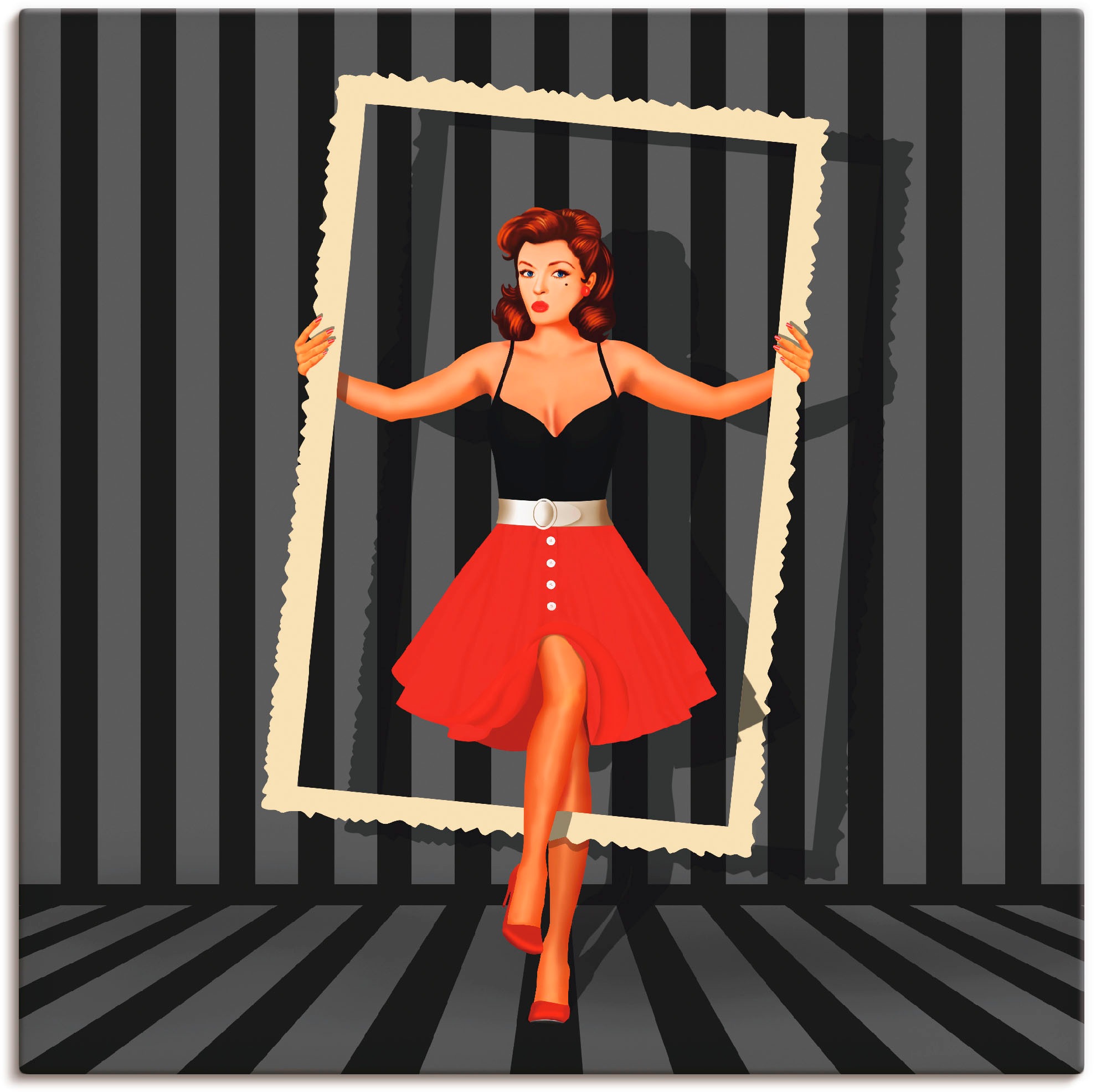 Image of Artland Wandbild »Bildschön gerahmt«, Frau, (1 St.), in vielen Grössen & Produktarten - Alubild / Outdoorbild für den Aussenbereich, Leinwandbild, Poster, Wandaufkleber / Wandtattoo auch für Badezimmer geeignet bei Ackermann Versand Schweiz