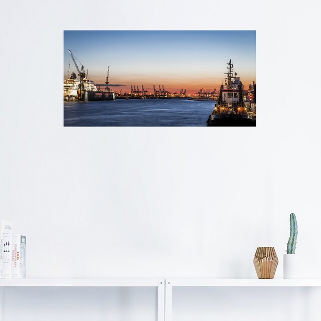 Artland Wandbild »Hamburger Hafen«, Deutschland, (1 St.), als Alubild,  Leinwandbild, Wandaufkleber oder Poster in versch. Grössen kaufen