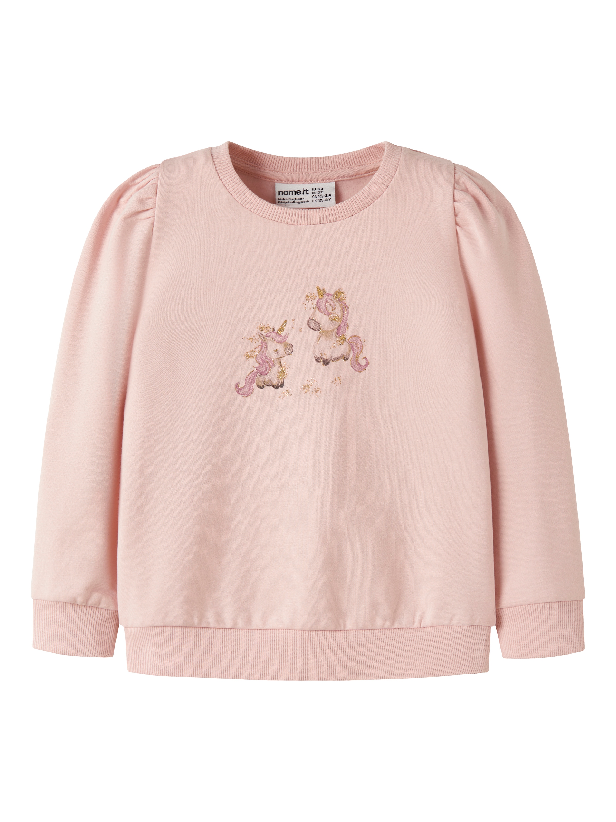 Image of Name It Sweatshirt "NMFLAURIE LS SWEAT BRU", Baumwollmischung, regular fit