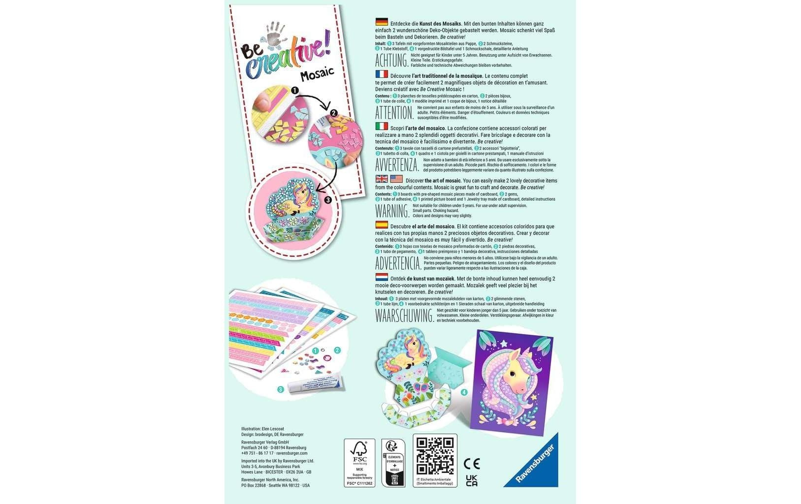 Ravensburger Kreativset »Be Creative Mosaic Unicorn«