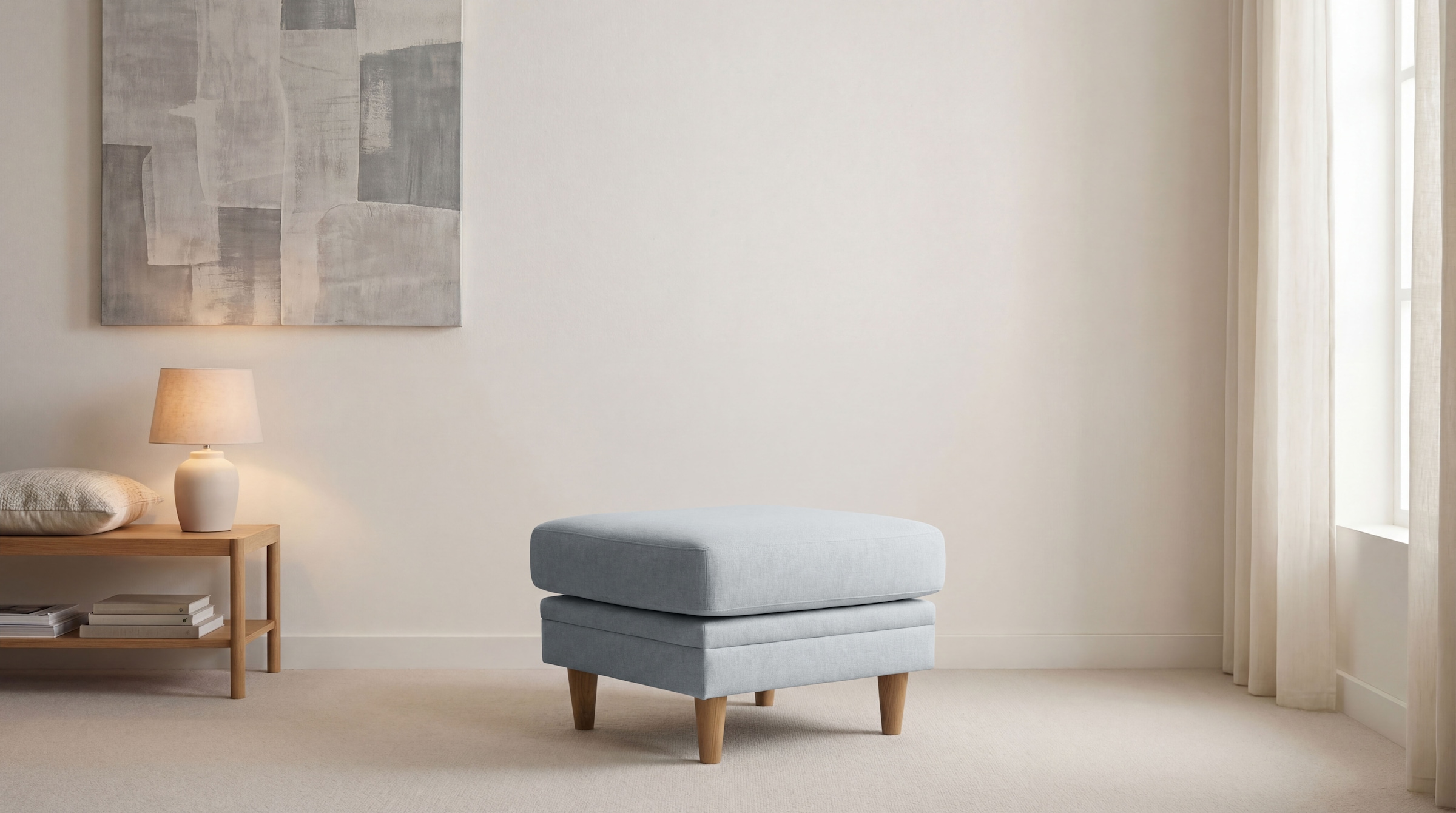 Home affaire Polsterhocker »Arellano, Breite 63 cm« 1 Stk. tlg. klassisches Design, mit Massivholzfüssen, Webstoff fein, Chenille