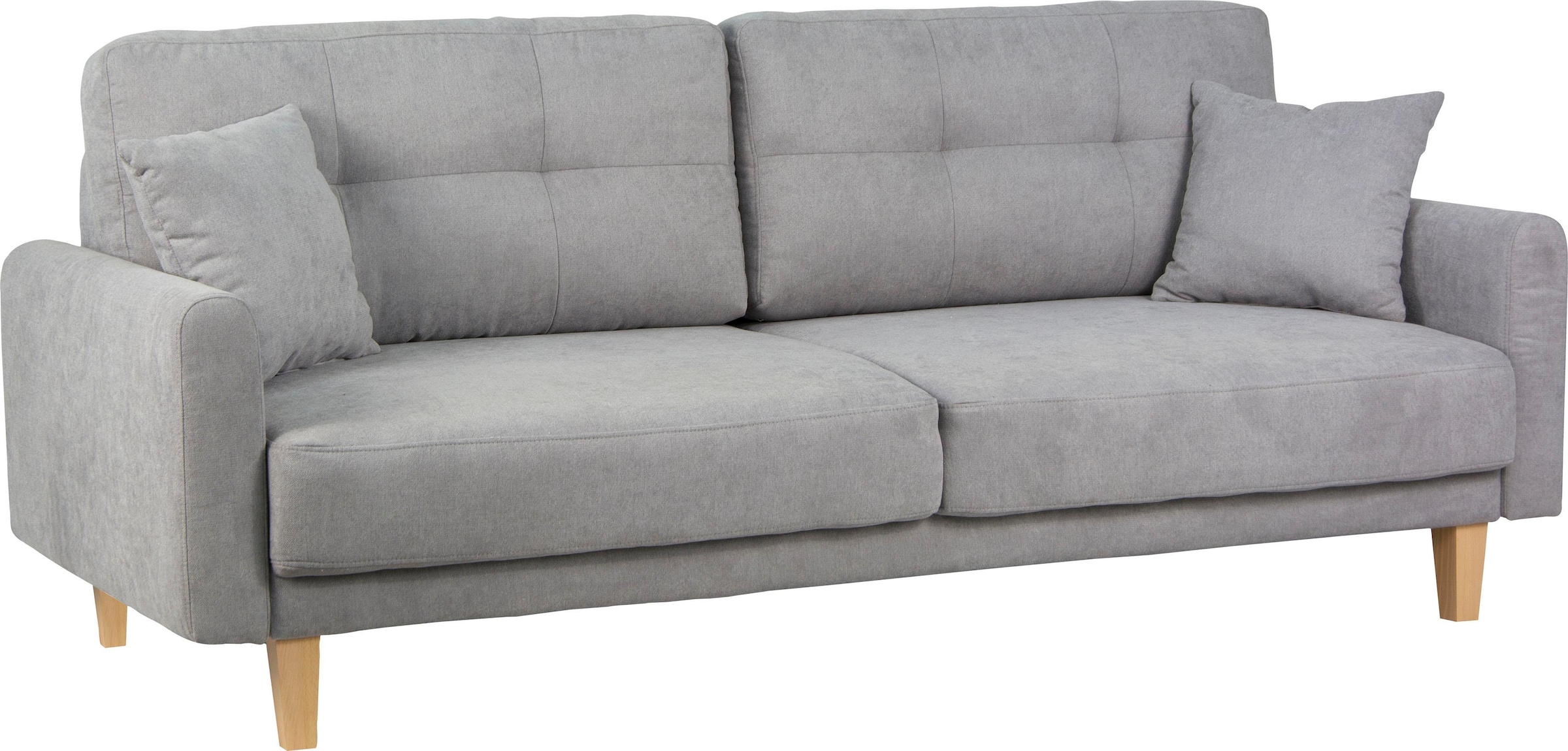 Home affaire 3-Sitzer »TRIPLO optionale Schlafsofa mit Bettkasten, Masse B/T/H: 215/100/89 cm«, Wahlweise Bettfunktion - Liegefläche 145x191 cm, Rücken-, Zierkissen