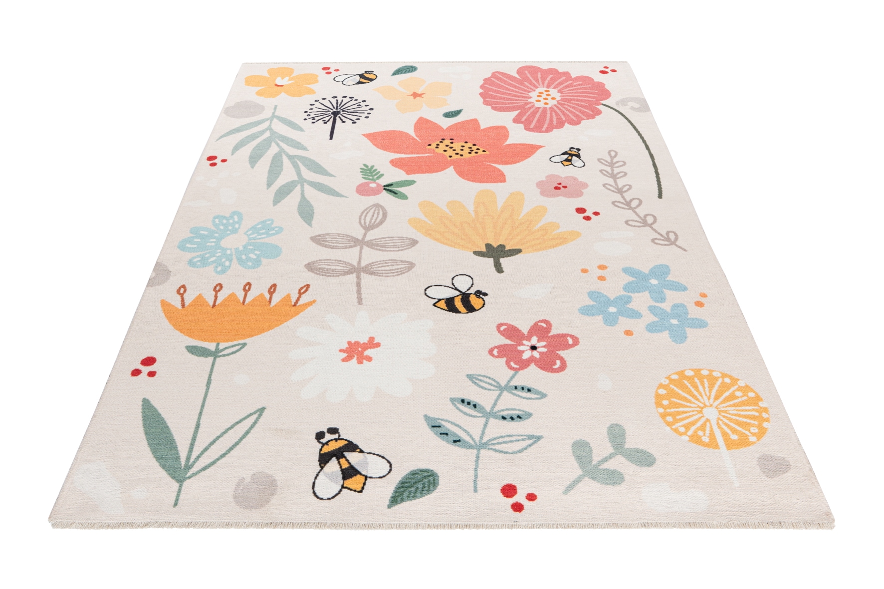 Image of Obsession Kinderteppich "My Greta 623" rechteckig 6 mm Höhe bedruckt, Blumen Motiv, waschbar, mit Fransen, Kinderzimmer