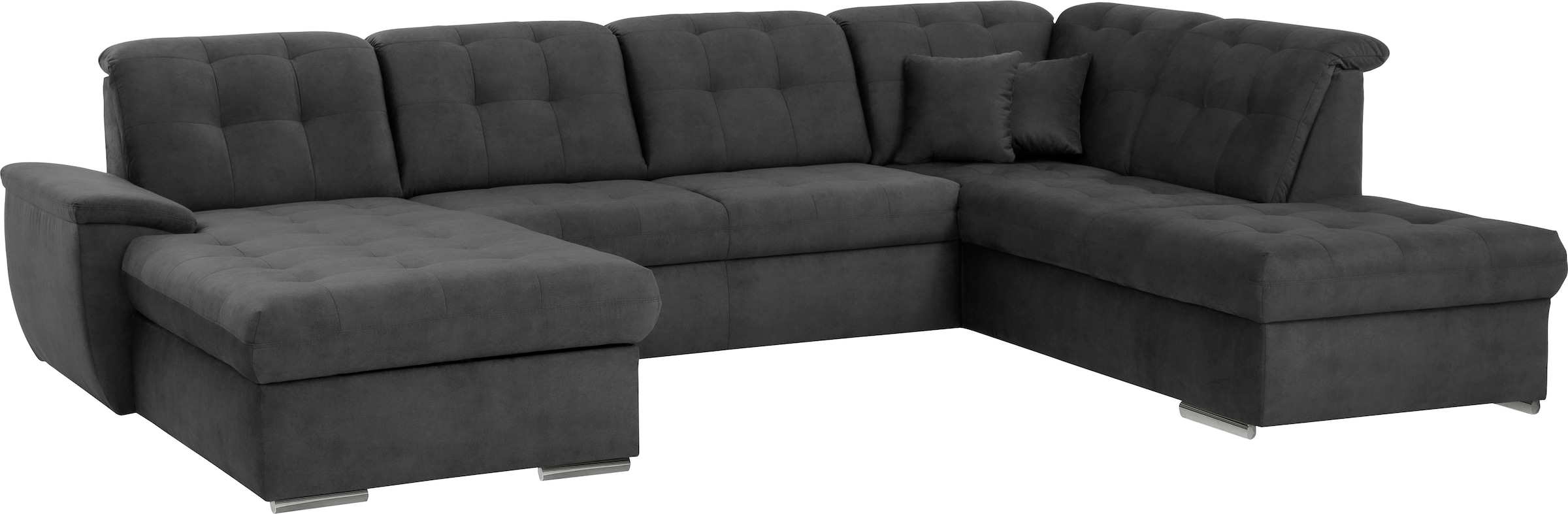 exxpo - sofa fashion Wohnlandschaft »Durango, aufwendige Sitz- und Rückenverarbeitung, bequem, U-Form«, inkl. Kopfteilverstellung, wahlweise mit Bettfunktion und Bettkasten