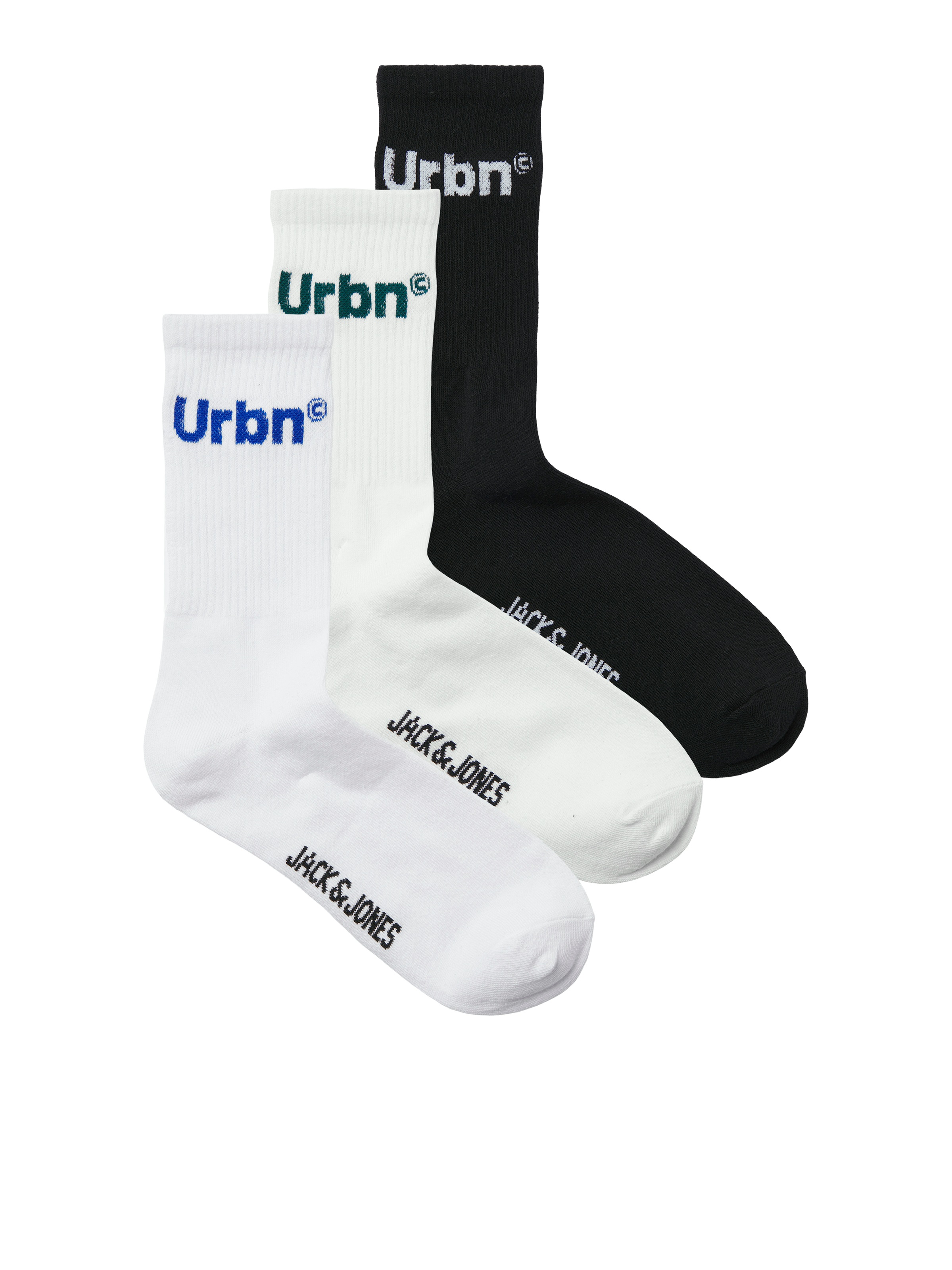 Image of Jack & Jones Freizeitsocken "JACURBN TENNIS SOCKS 3 PACK SN" Packung, 3 Stk. tlg. mit Schriftzug
