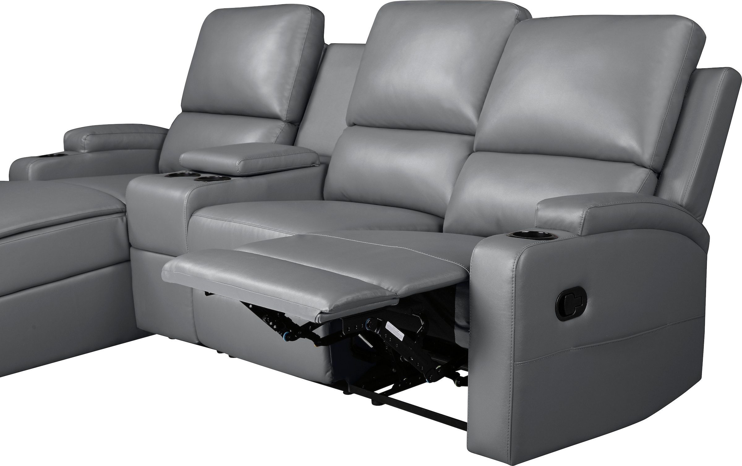 Home affaire Ecksofa »NAPORI Multimediasofa, 3er Kinosessel XXL, L-Form, 3 Bezugsstoffe« Kinosofa mit Relaxfunktion, Getränkehalter, Staufach und Staukasten