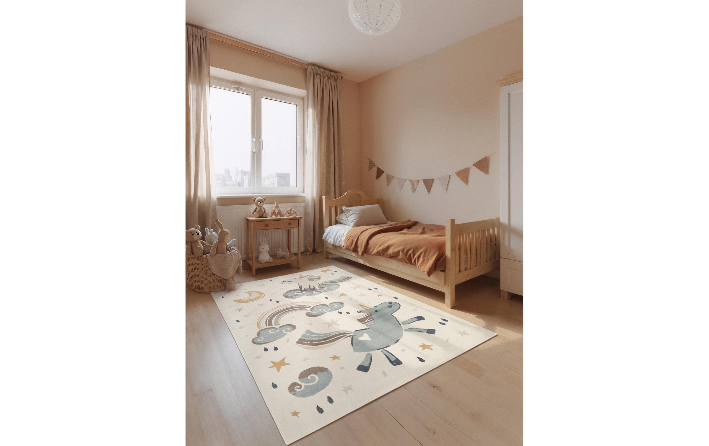 HANSE Home Kinderteppich »Einhorn« rechteckig 10 mm Höhe Pflegeleicht, Weich, Kinderzimmer, Spielteppich, Spielunterlage