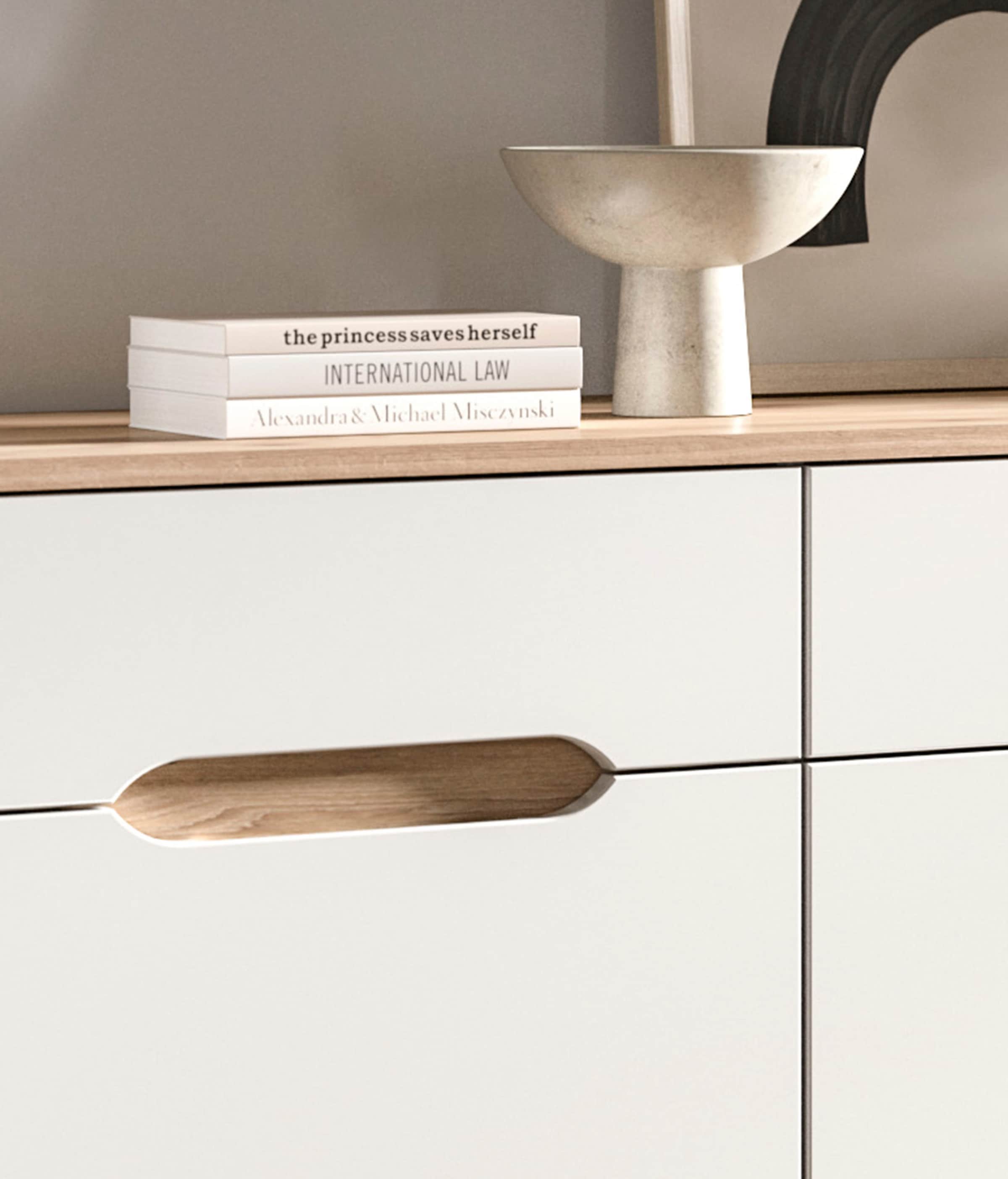 Home affaire Sideboard »Alesund, Breite 185 cm, 4 Türen, 1 Schubkasten, konischer Fuss«, Scandi-Look, Anrichte, Schrank, Kommode, Wohnmöbel, Wohnzimmer