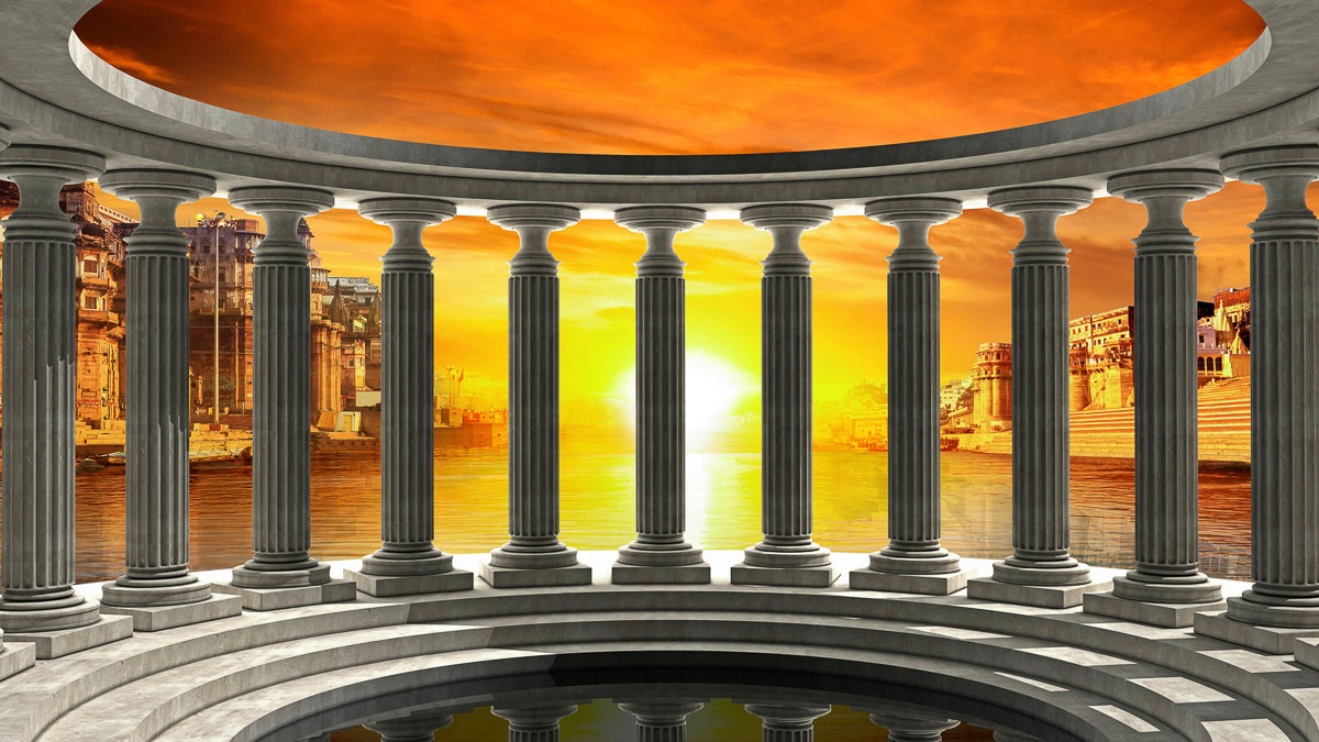 Image of Papermoon Fototapete »Griechische Welt«, Vliestapete, hochwertiger Digitaldruck, inklusive Kleister bei Ackermann Versand Schweiz