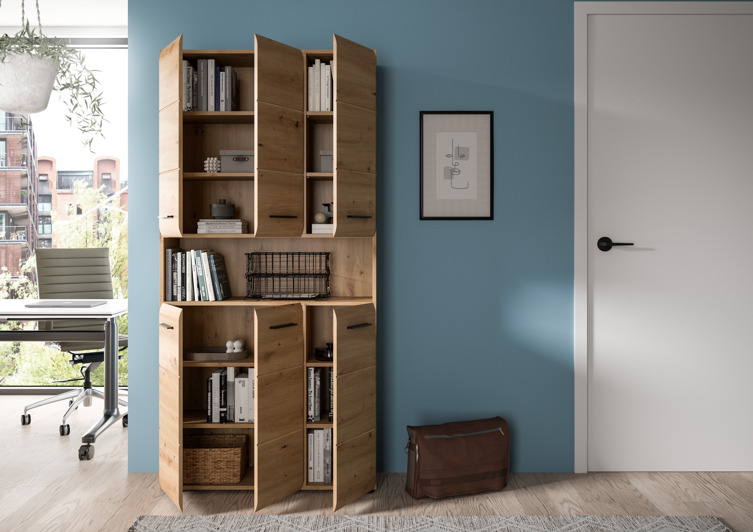 INOSIGN Stauraumschrank 1 Stk. tlg. Florenz, Mehrzweckschrank Artisan Oak NB, 185 cm Höhe, Bad