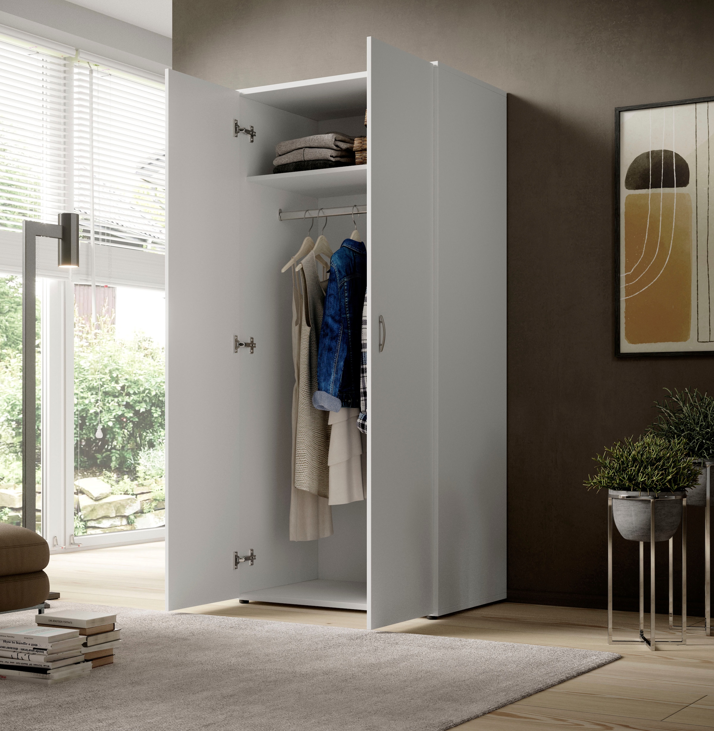 Schlafkontor Drehtürenschrank »Base Kleiderschrank Garderobe Hochschrank Wäscheschrank«, Bega Schrank Schlafzimmer Bestseller in 3 Breiten und 2 Farben