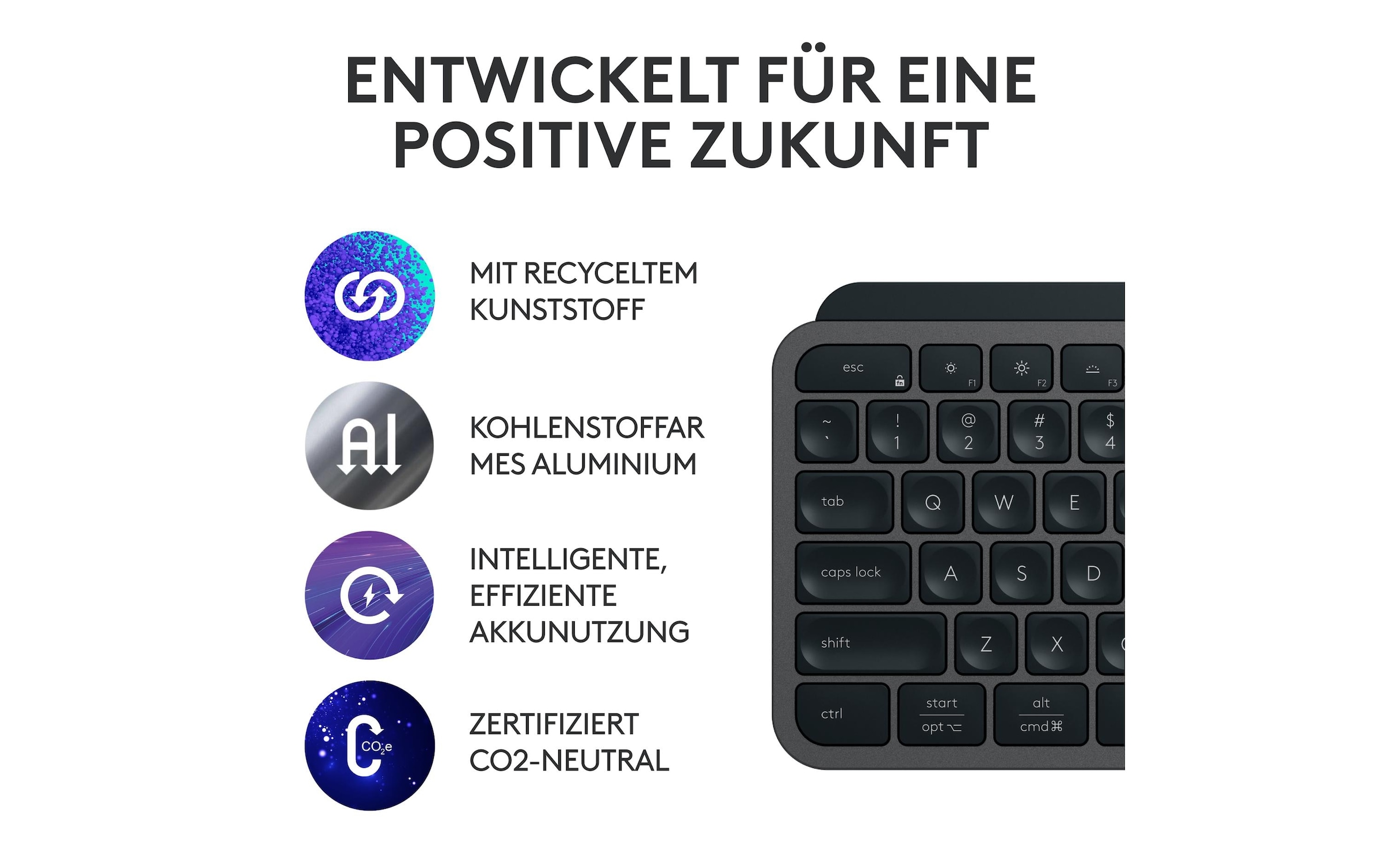 Logitech Wireless-Tastatur »MX Keys S Plus CH-Layout mit Handgelenkauflage«