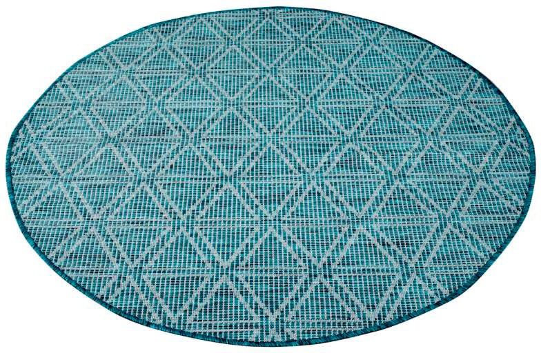 Image of Carpet City Teppich »Palm«, rund, 5 mm Höhe, Wetterfest & UV-beständig, für Balkon, Terrasse, Flur, Küche, flach gewebt bei Ackermann Versand Schweiz