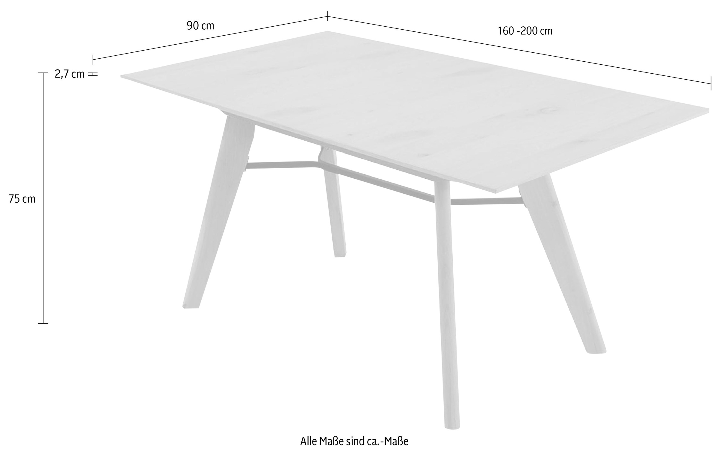 K+W Komfort & Wohnen Esstisch »Giacomo IV« in Asteiche bianco furniert, 2 Grössen auswählbar, mit Synchronauszug
