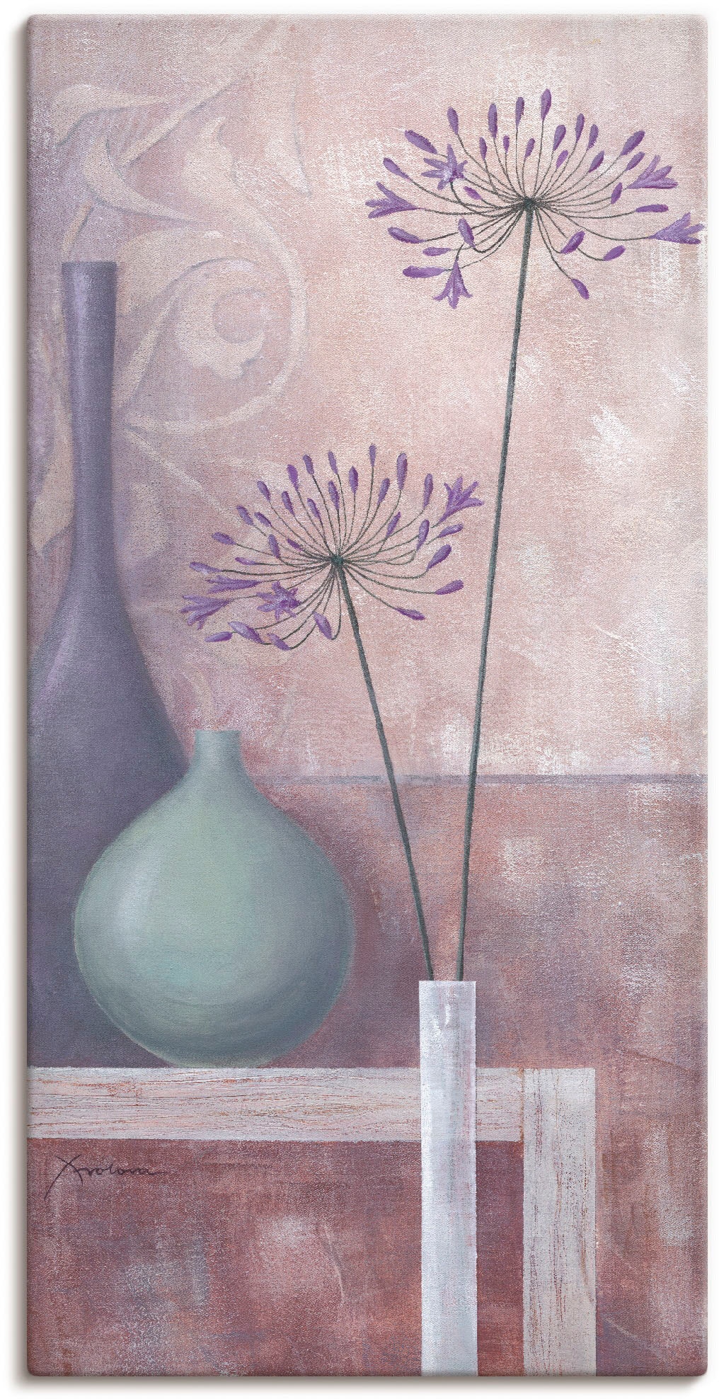 Image of Artland Leinwandbild "Schattierungen I" Vasen & Töpfe 1 Stk. tlg. auf Holzrahmen gespannt