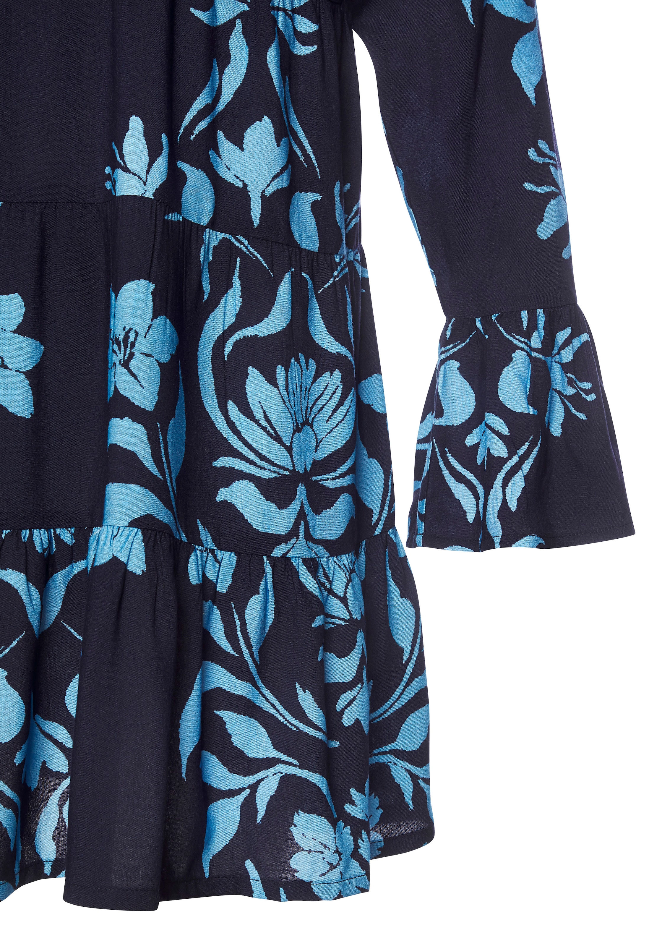 LASCANA Robe de plage robe d'été à manches longues, coupe ample avec imprimé floral