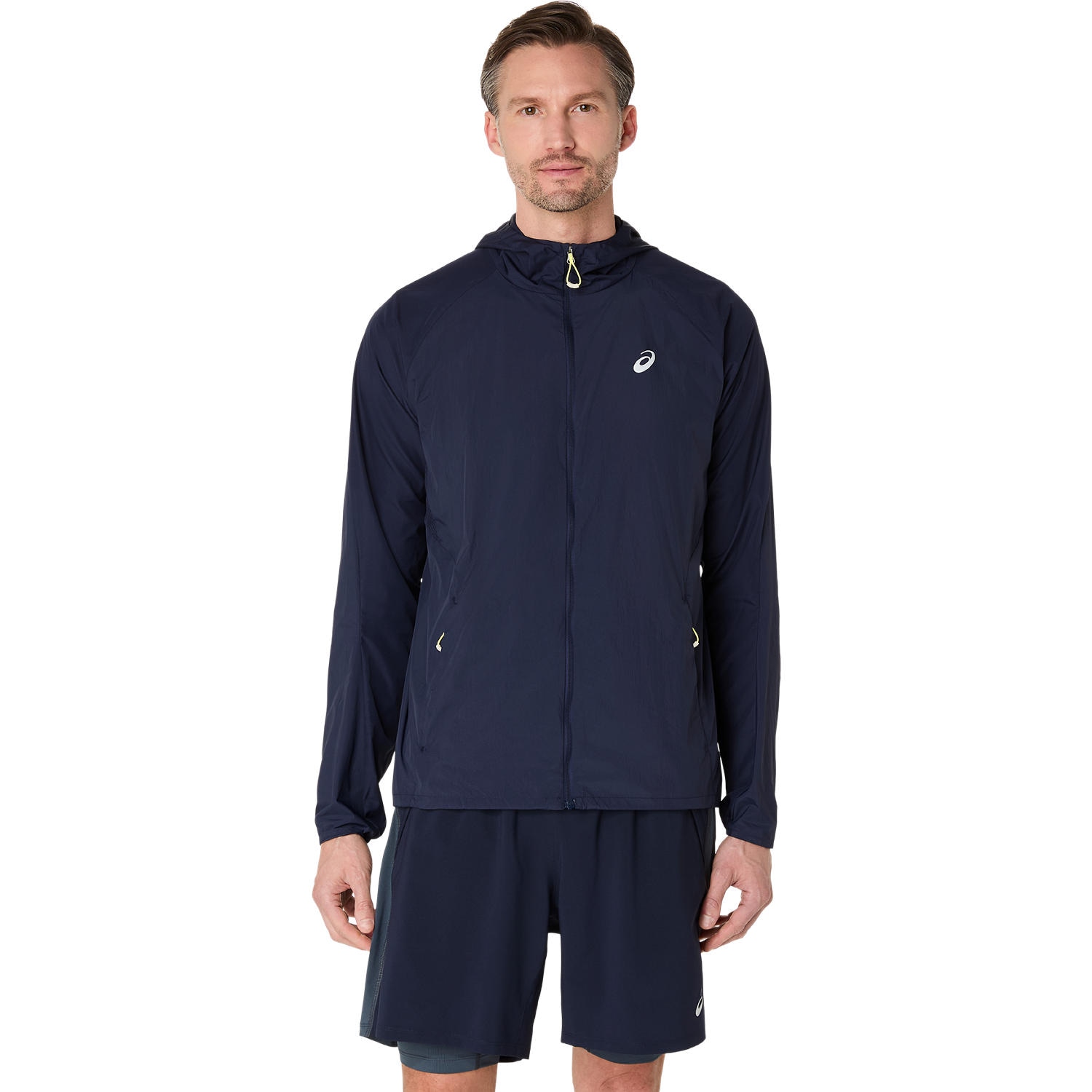 Image of Asics Laufjacke "ROAD PACKABLE JACKET" mit Kapuze ACTIBREEZE™ Technologie, Wasserabweisend, Windabweisend