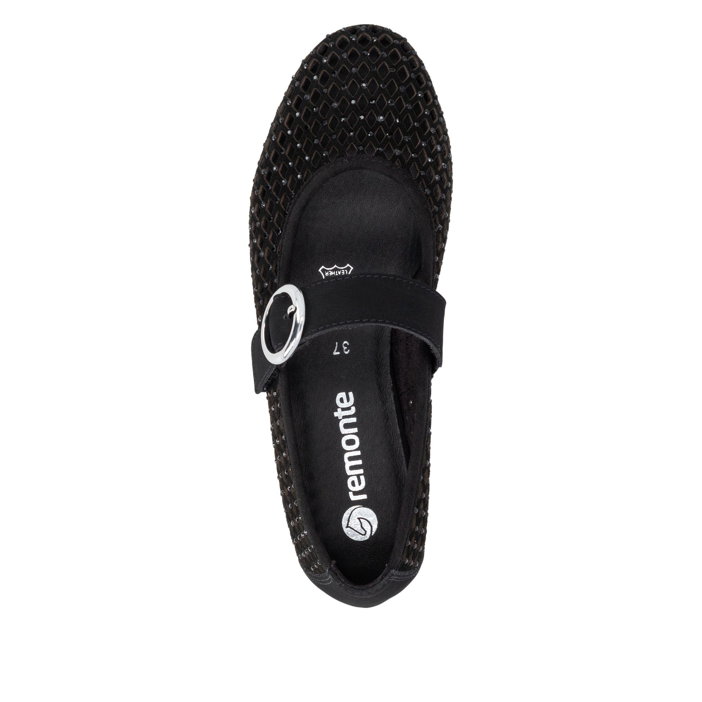 Remonte Ballerines à lanières  mocassins, chaussures d'été avec strass et fermeture velcro