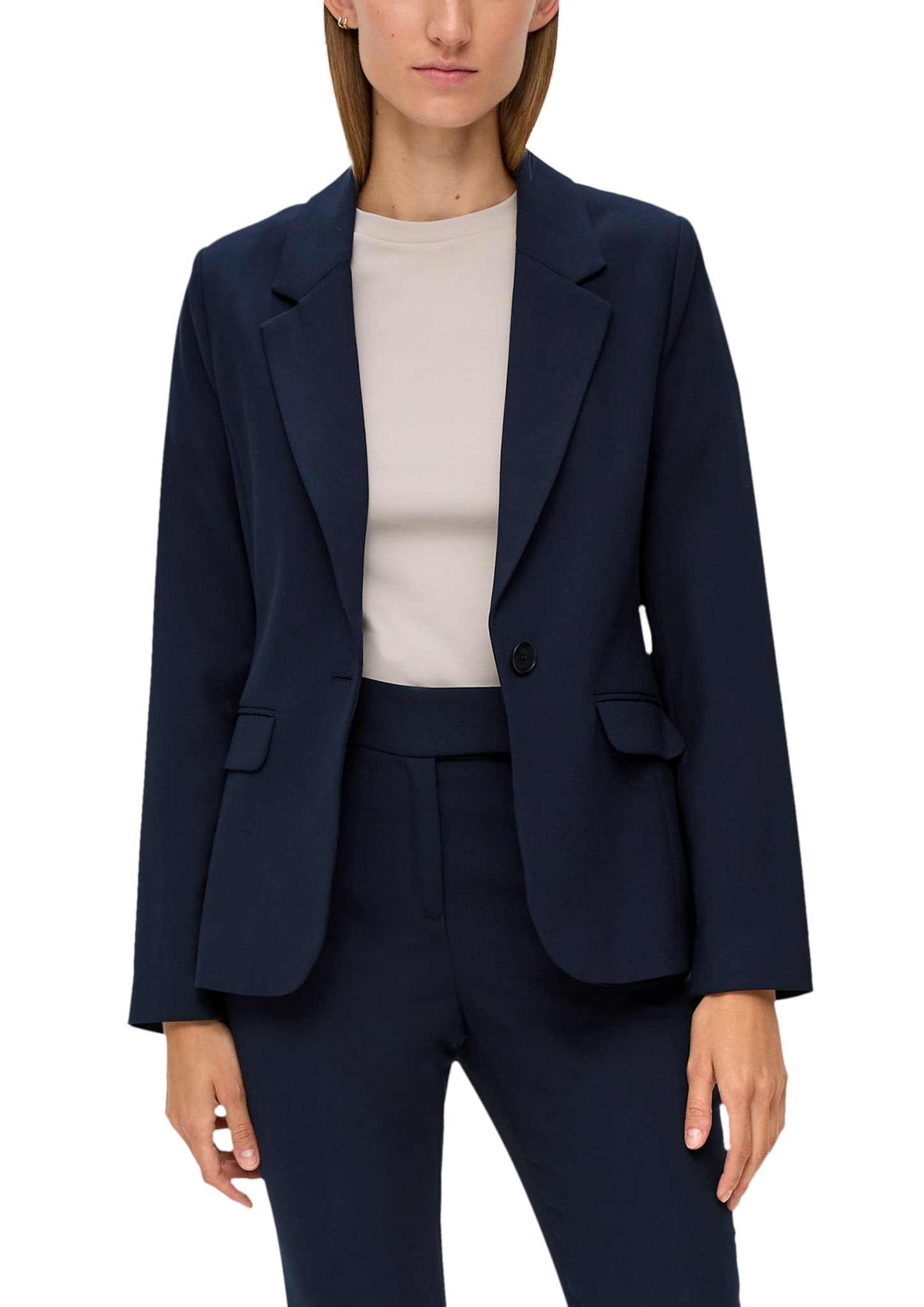 Image of s.Oliver BLACK LABEL Kurzblazer mit Stretch und 1-Knopf-Verschluss