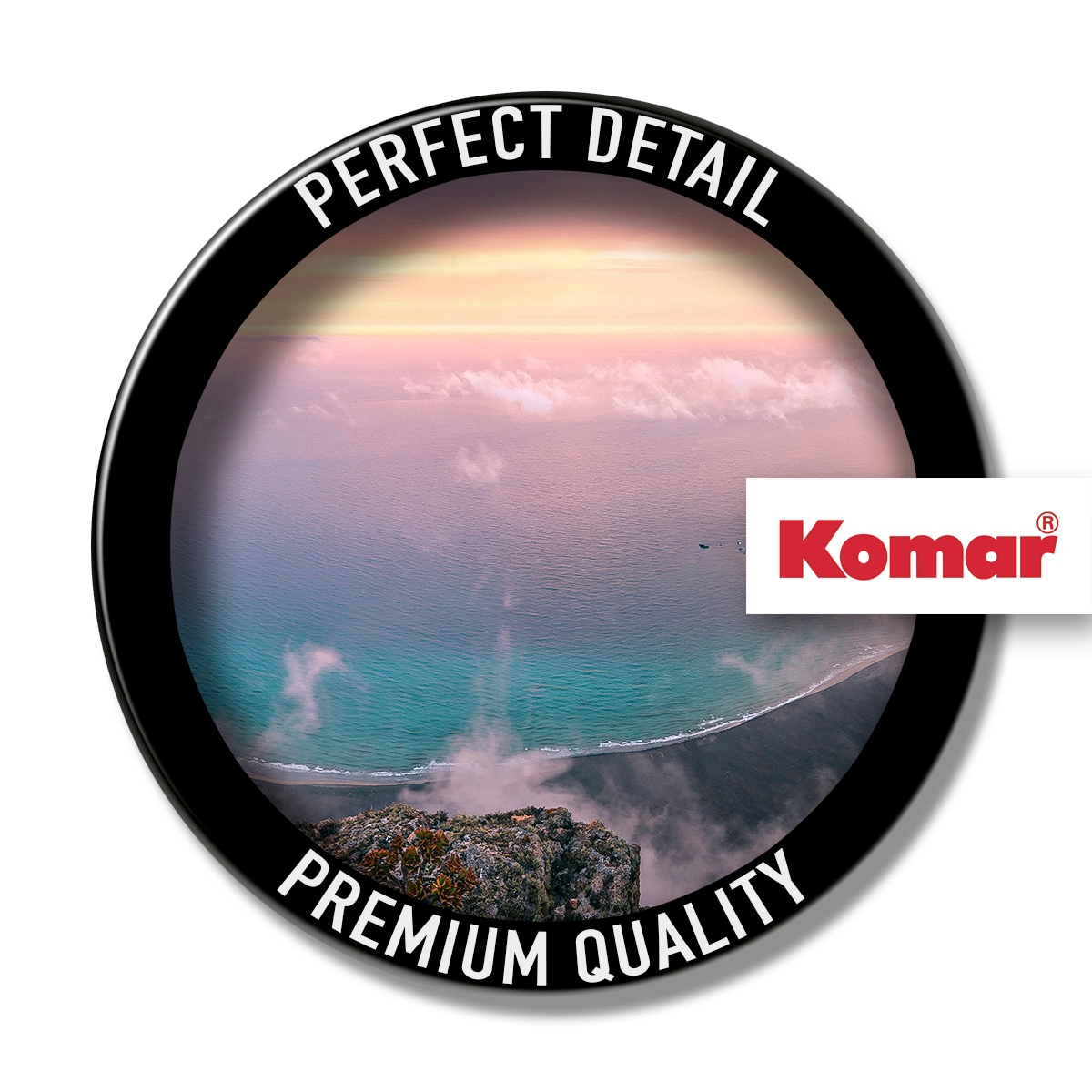 Komar Leinwandbild »Coastal Paradise - Grösse 90 x 60 cm«, Baum-Blätter-Natur-Berge-Blumen-Foto-Jahreszeiten-Landschaft-Meer-Strand-Palmen, (Packung, 1 St.), Keilrahmenbild mi Echtholzrahmen